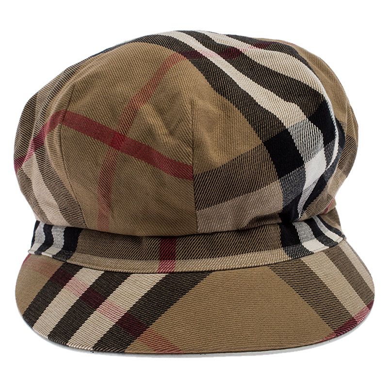 

Burberry Beige Novacheck Cotton Newsboy Cap