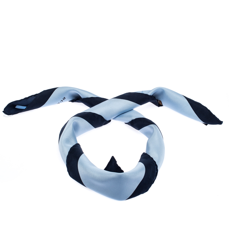

Burberry Blue Printed Silk Square Scarf