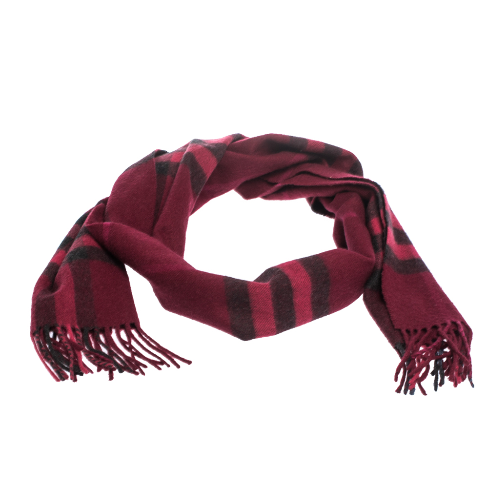 burgundy burberry scarf