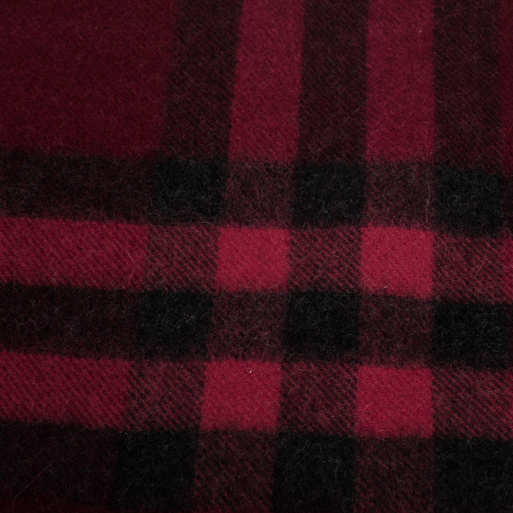 

Burberry Burgundy Giant Check Fringed Cashmere Scarf