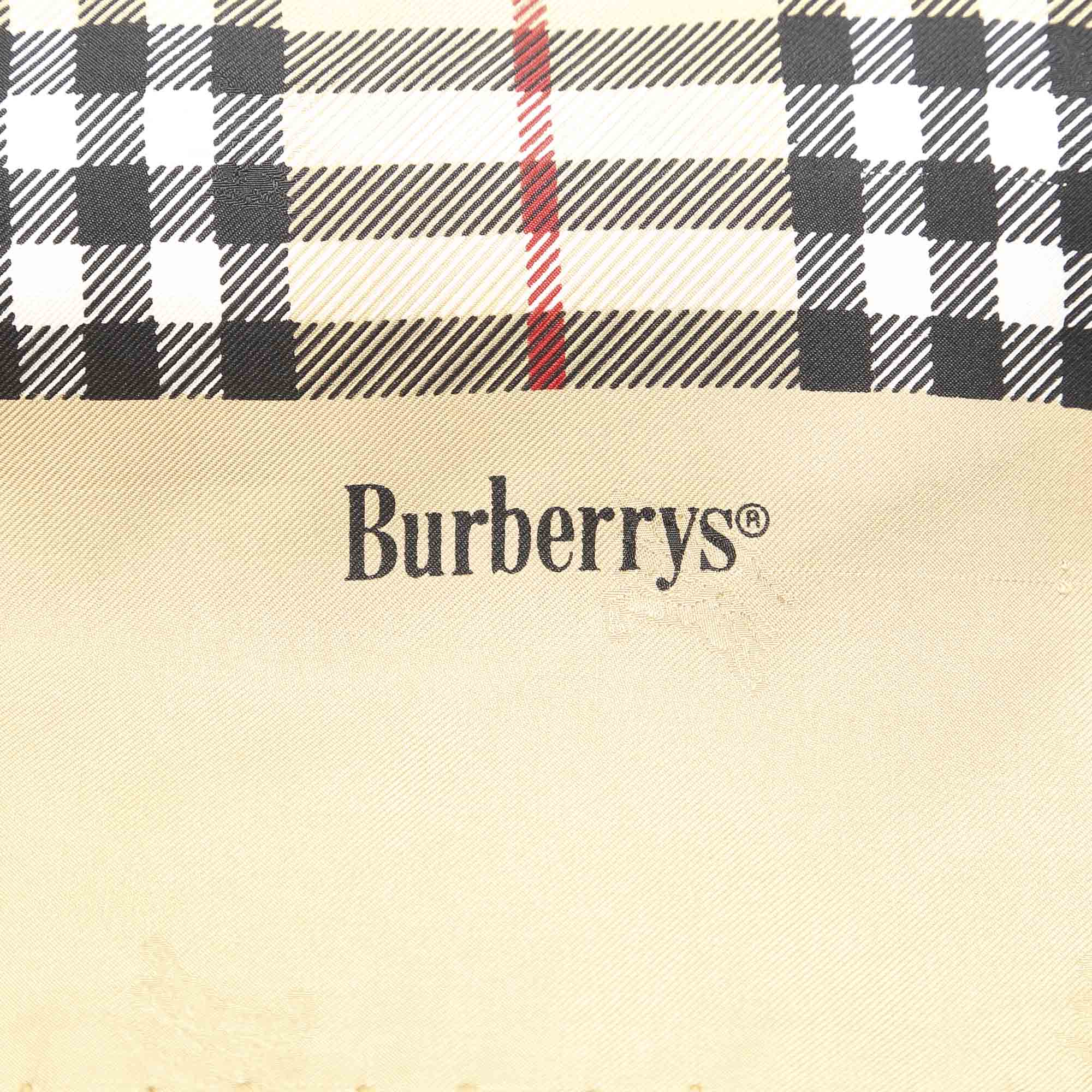 

Burberry Brown Haymarket Check Silk Scarf, Beige