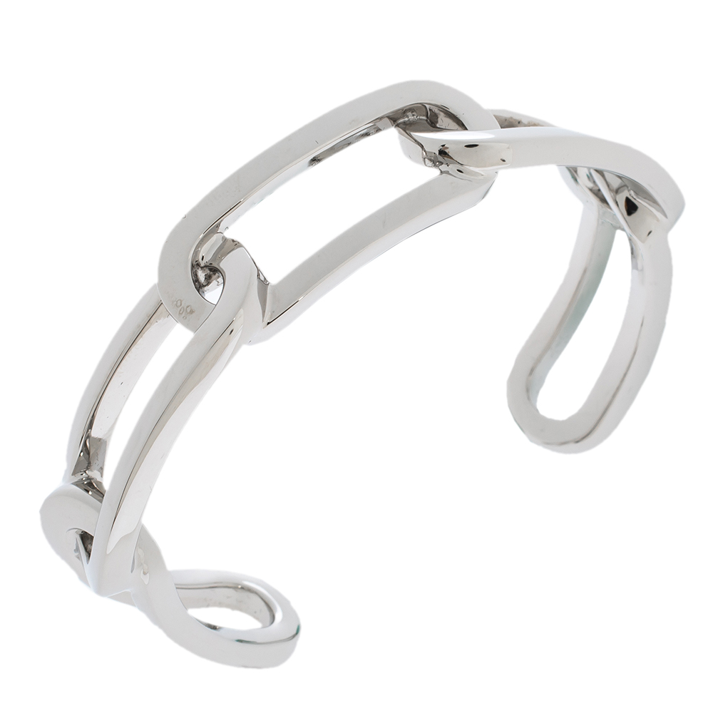

Burberry Chain Link Motif Palladium Plated Open Cuff Bracelet, Silver