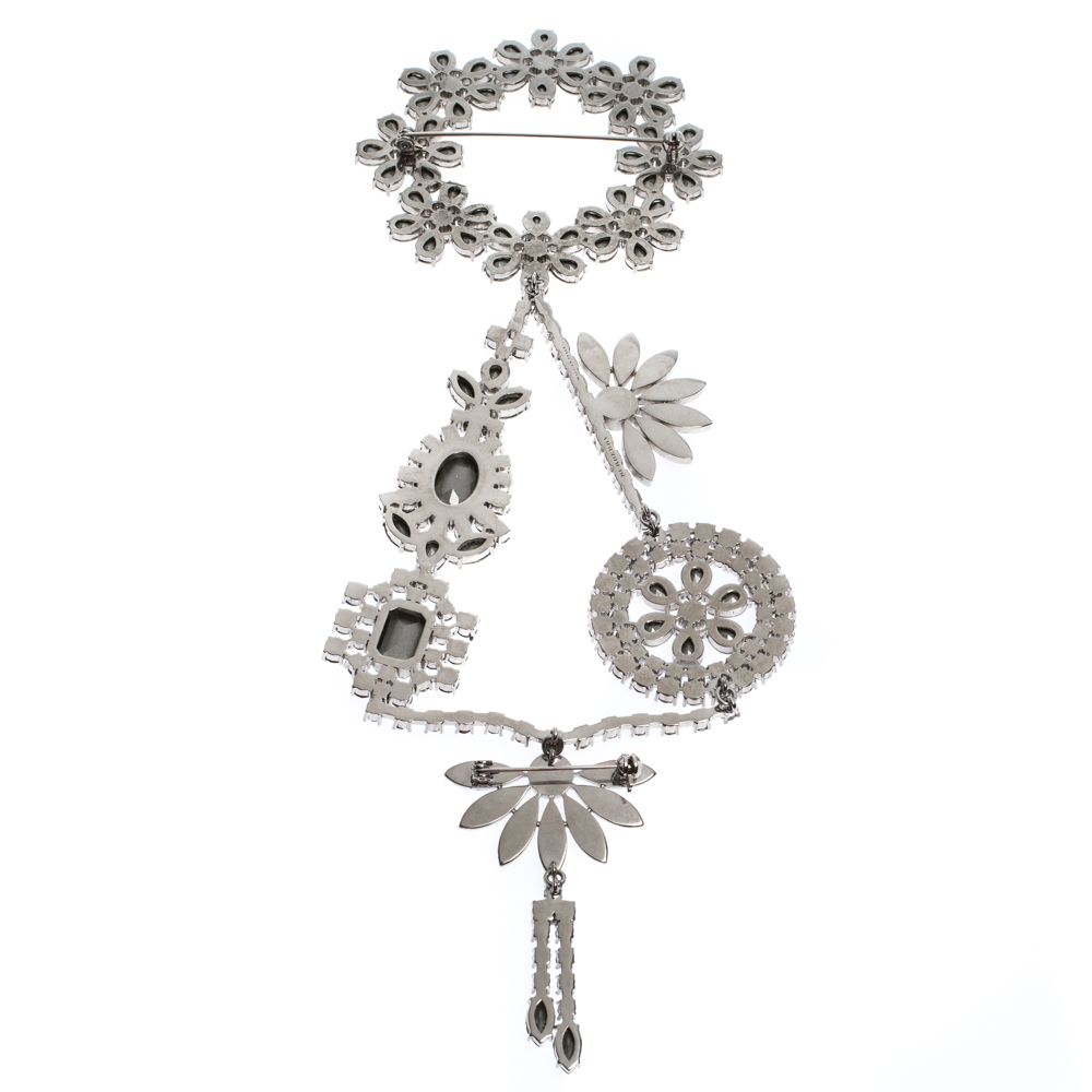 

Burberry Daisy Wreath Crystal Silver Tone Brooch