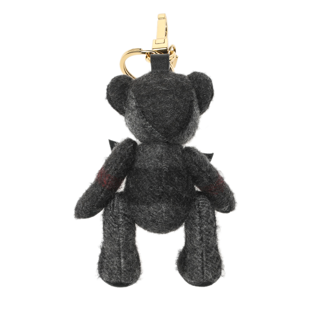 

Burberry Charcoal Grey Check Cashmere Thomas Bear Key Charm