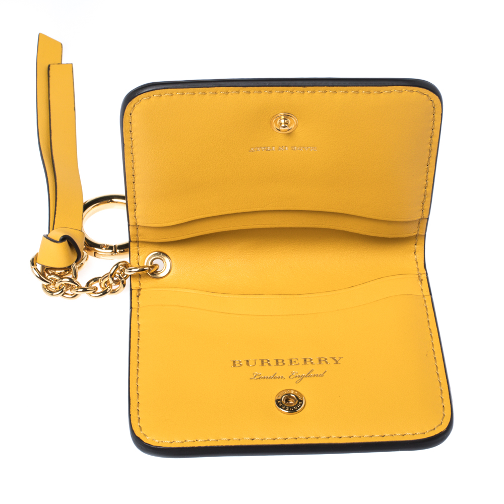 

Burberry Mustard Leather Motif Card Case Charm, Yellow