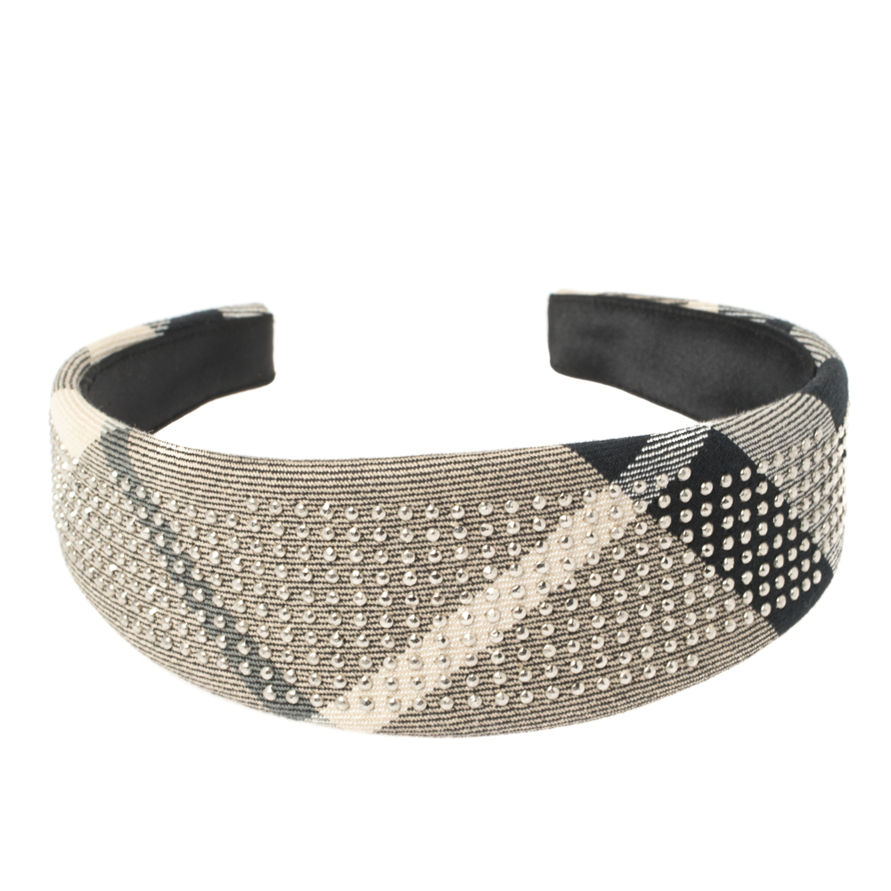 

Burberry Beige Studded Novacheck Hair Band