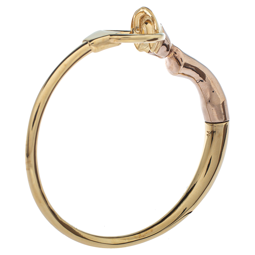 

Burberry Two Tone Plated Hoof & Hoop Bangle Bracelet, Gold