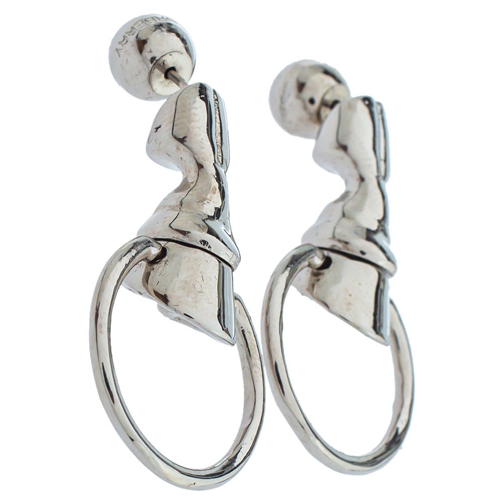 

Burberry Palladium Plated Hoof Drop Earrings, Silver