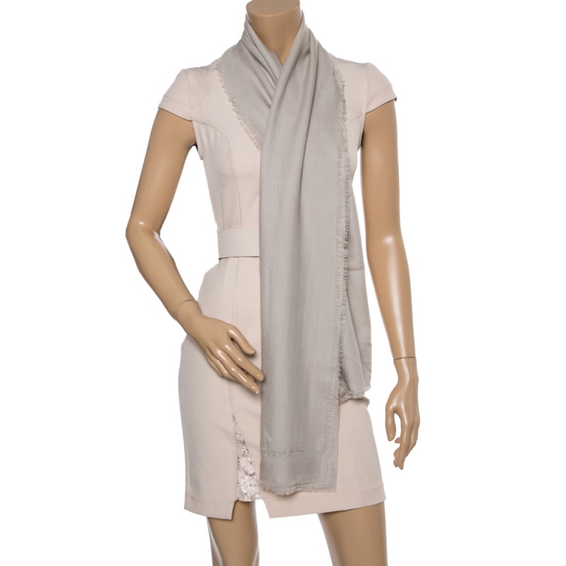 

Burberry Beige Lightweight Cashmere Scarf