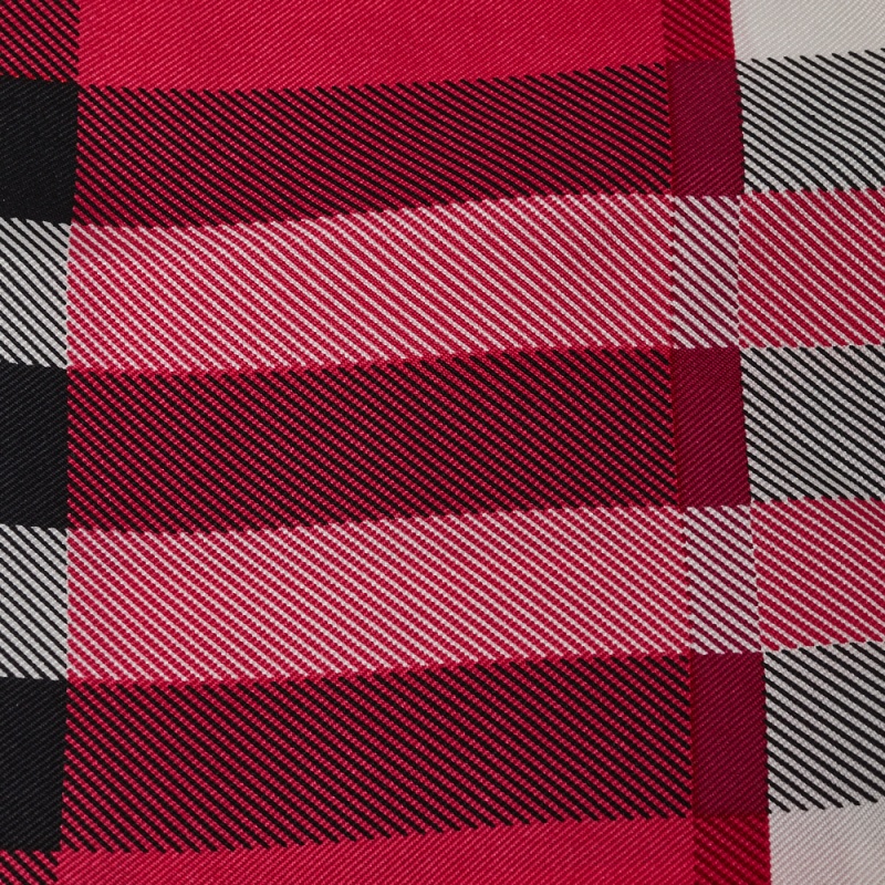 

Burberry Pink Checkered Pattern Silk Square Scarf