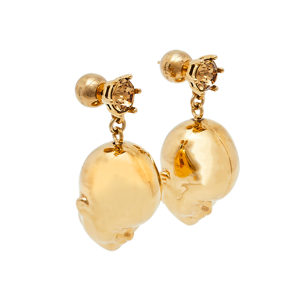 

Burberry Gold Plated Doll Head Drop Earring