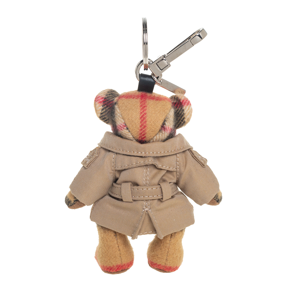 

Burberry Brown Cashmere Thomas Bear with Trench Coat Keyring/ Bag Charm