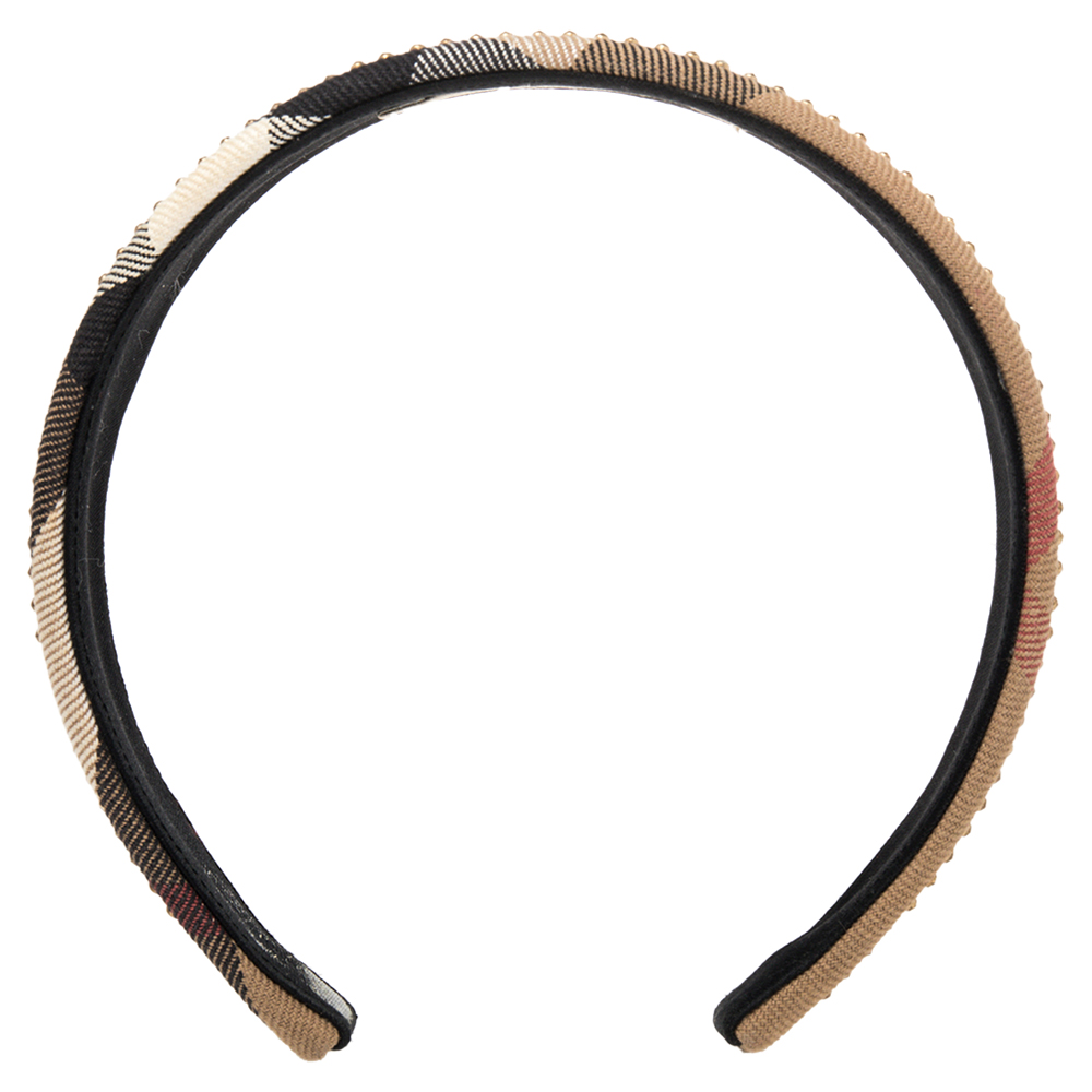 

Burberry Brown Novacheck Crystal Embedded Headband