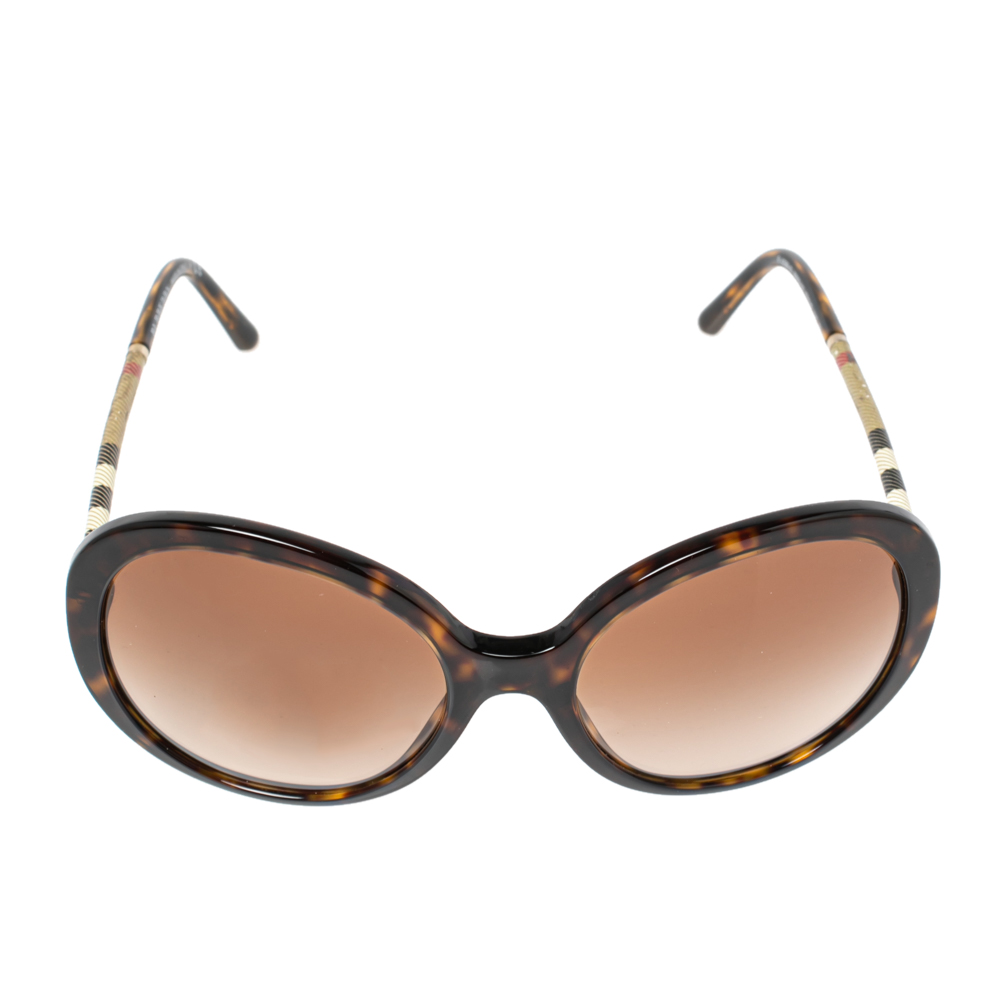 

Burberry Brown Tortoise Acetate B429-Q Gradient Oversized Sunglasses