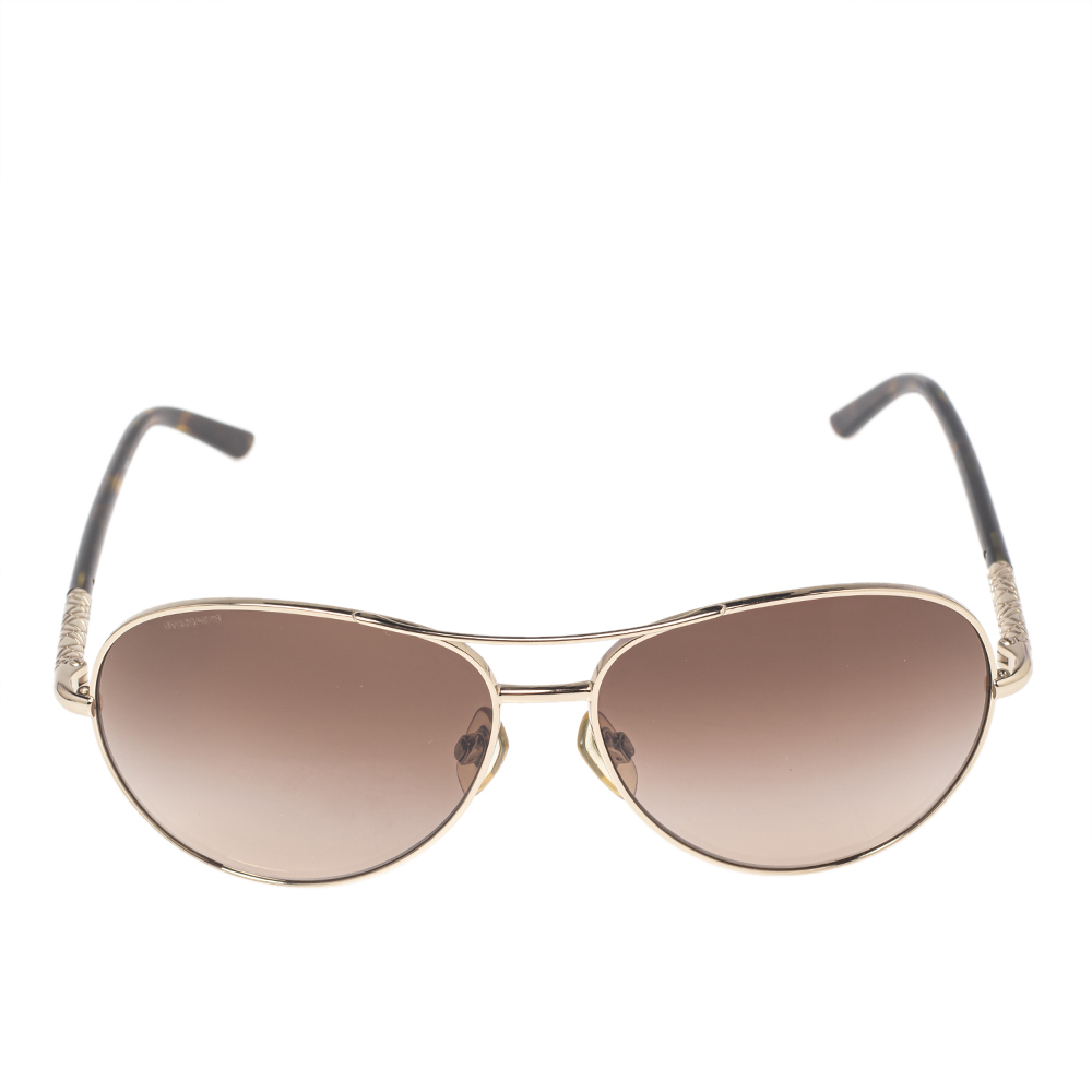 

Burberry Gold Tone/ Brown Gradient B 3053 Aviator Sunglasses