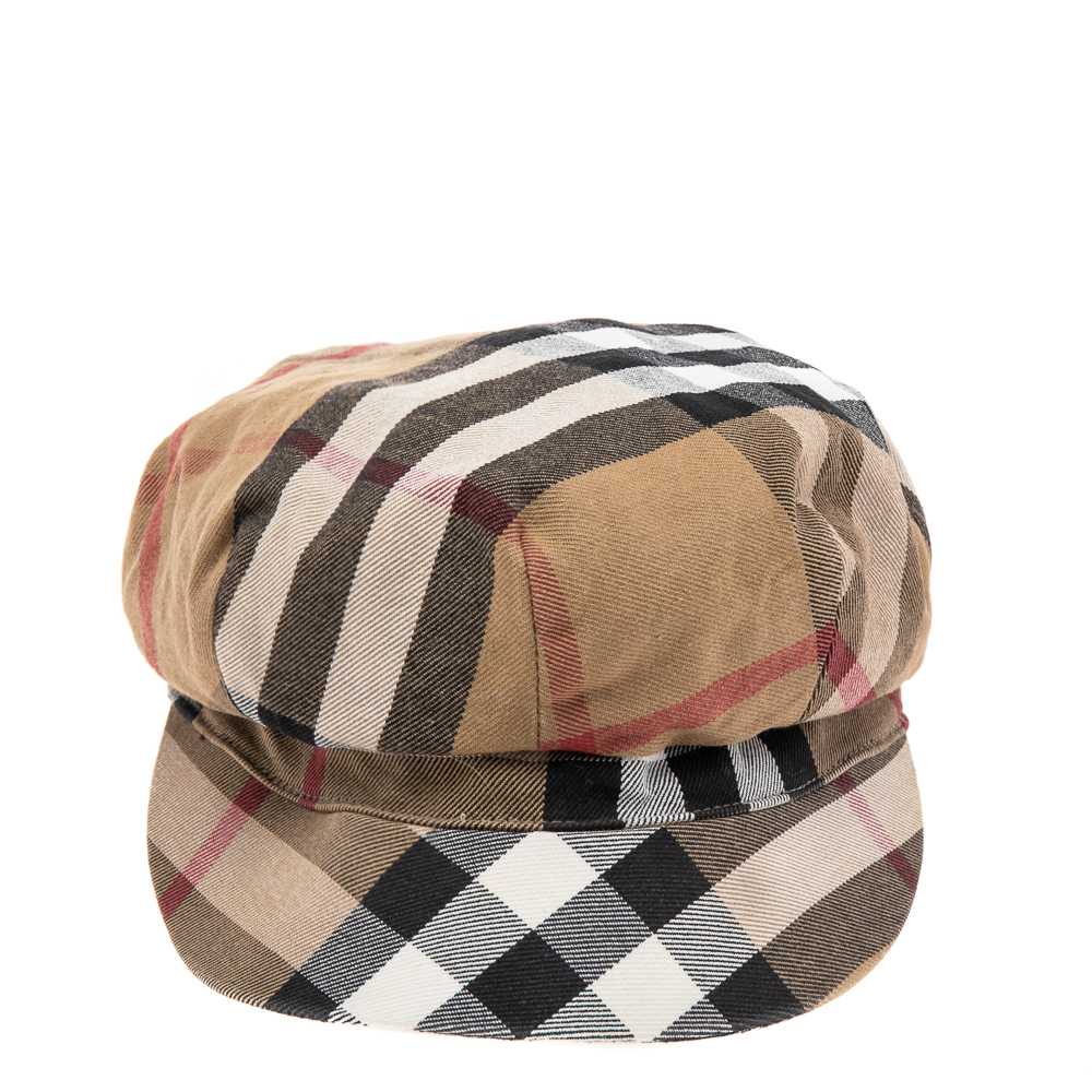 

Burberry Brown Novacheck Cotton Newsboy Cap