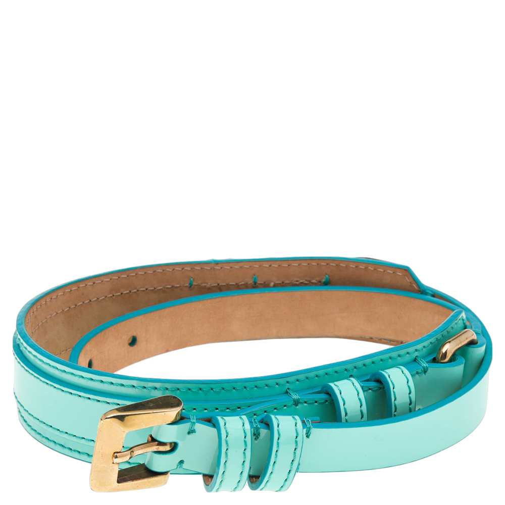 

Burberry Blue Patent Leather Waist Belt