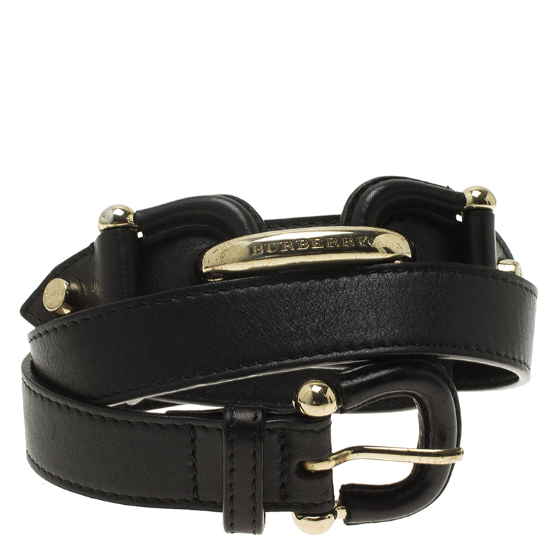 

Burberry Black Leather Logo Belt