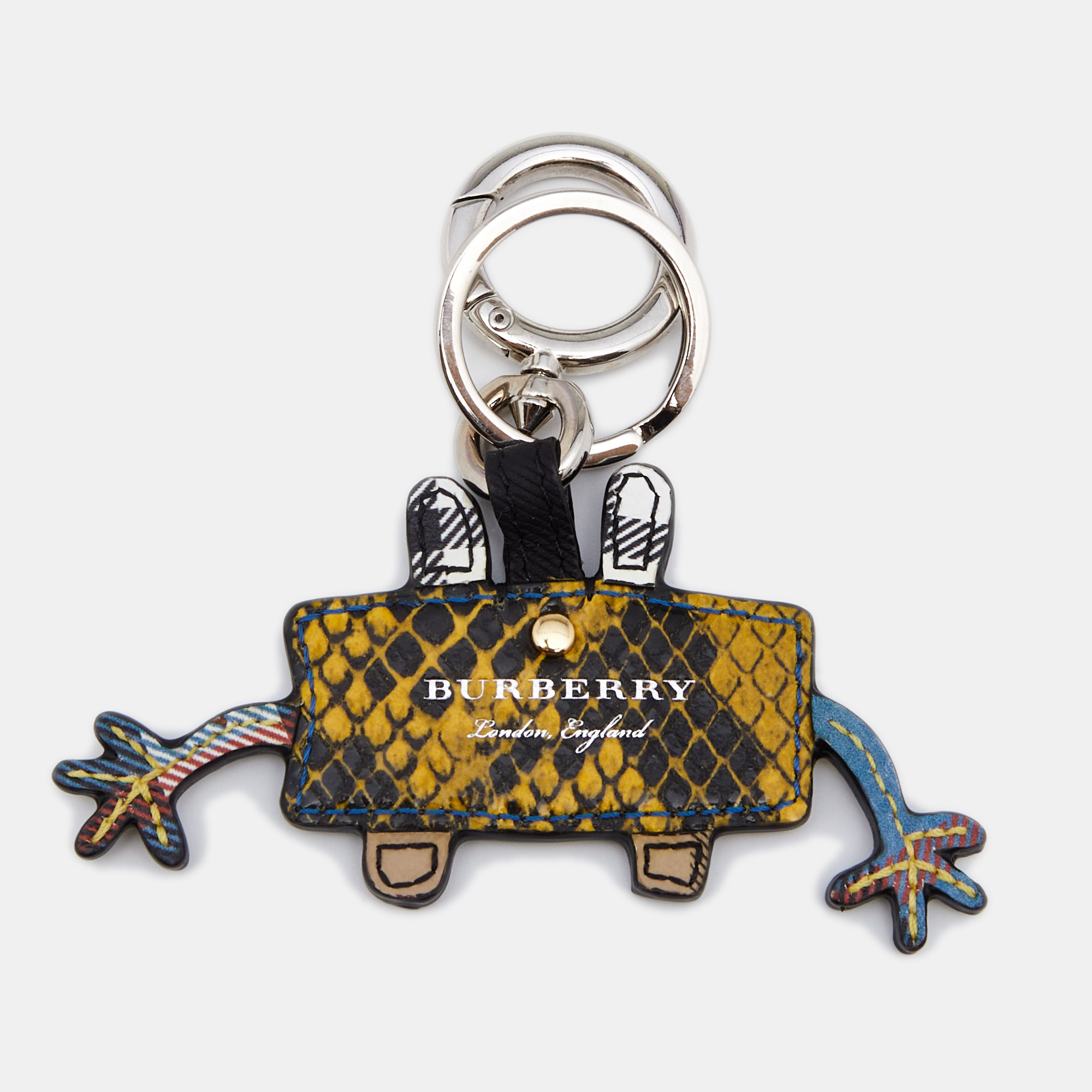 

Burberry Mustard Yellow Embossed Leather Monster Bag Charm/Keyring