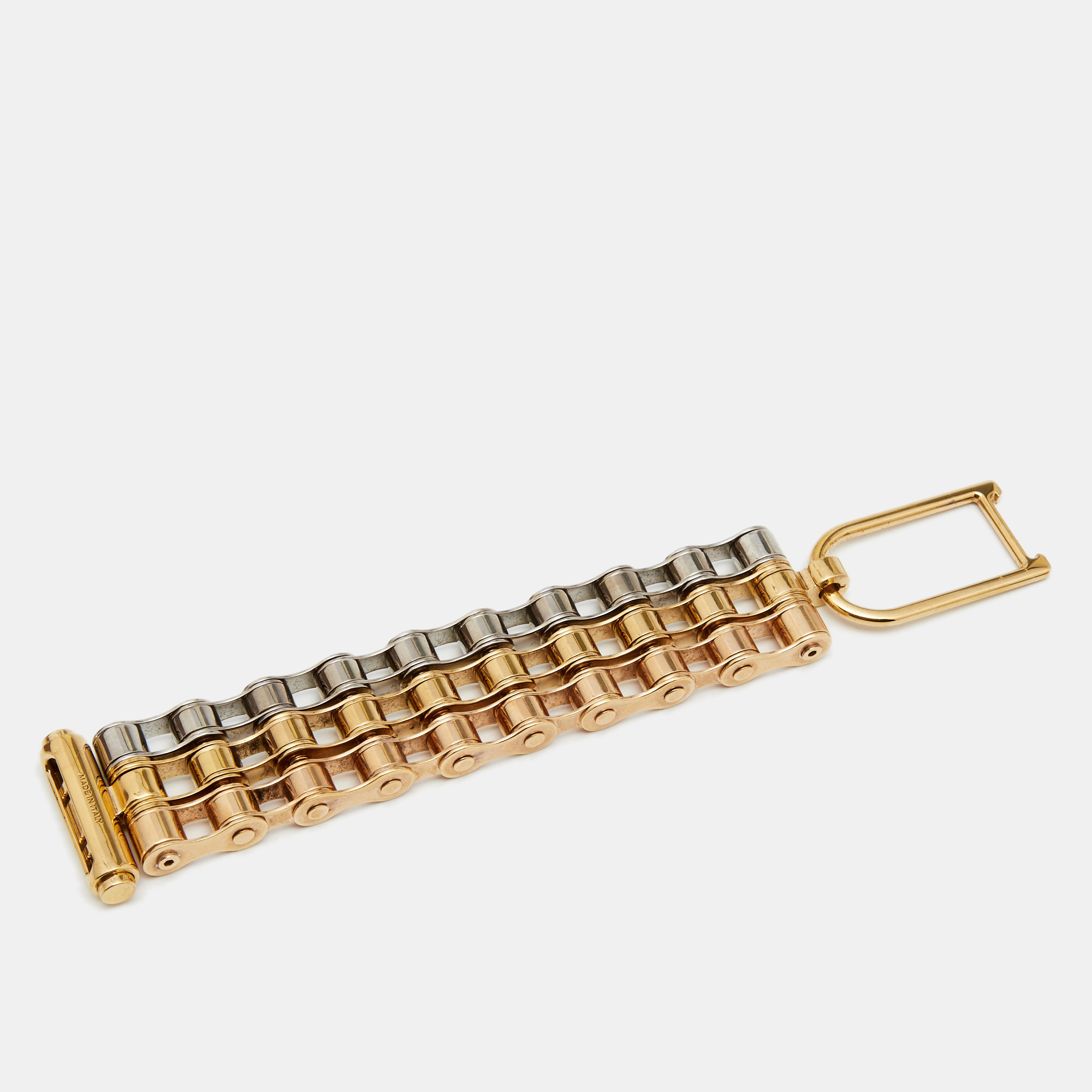 

Burberry Triple Bike Chain Gold/Silver Tone Metal Bracelet