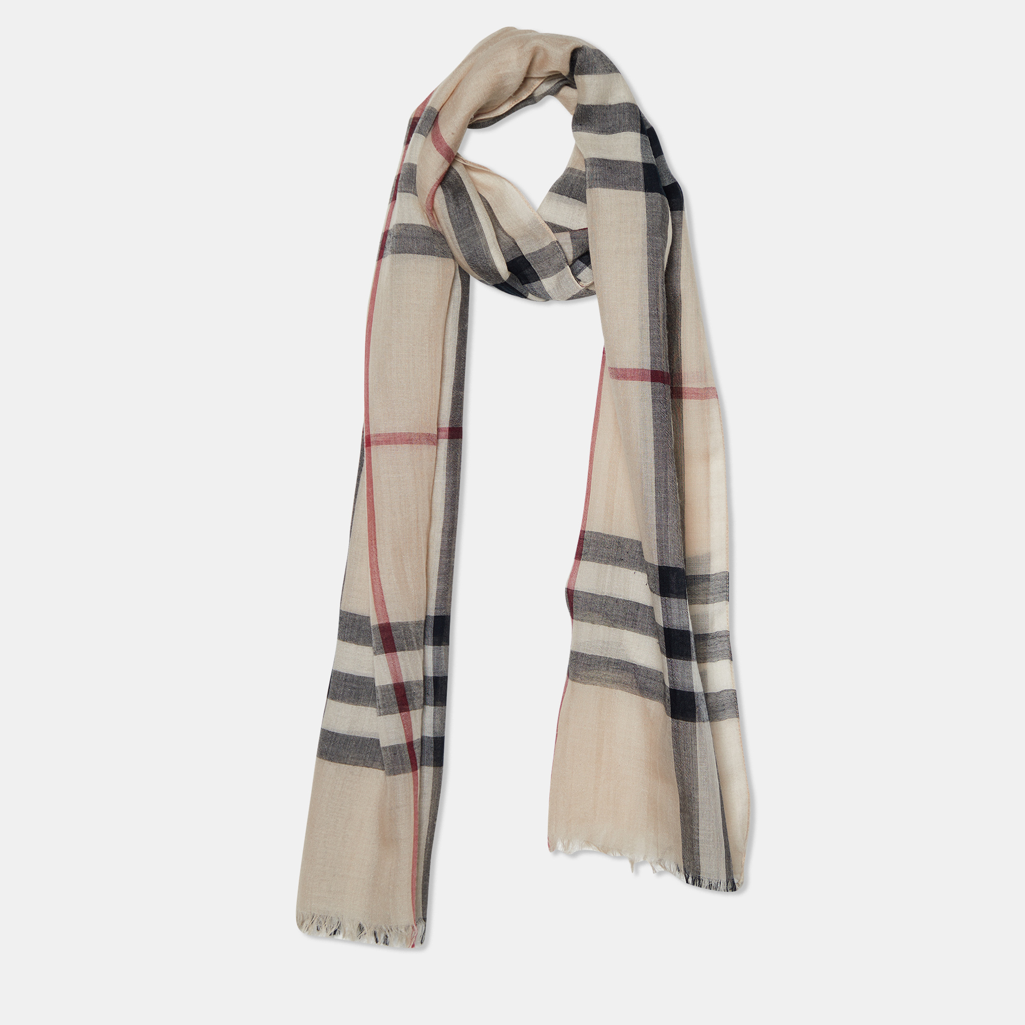 

Burberry Beige Giant Check Wool & Silk Stole