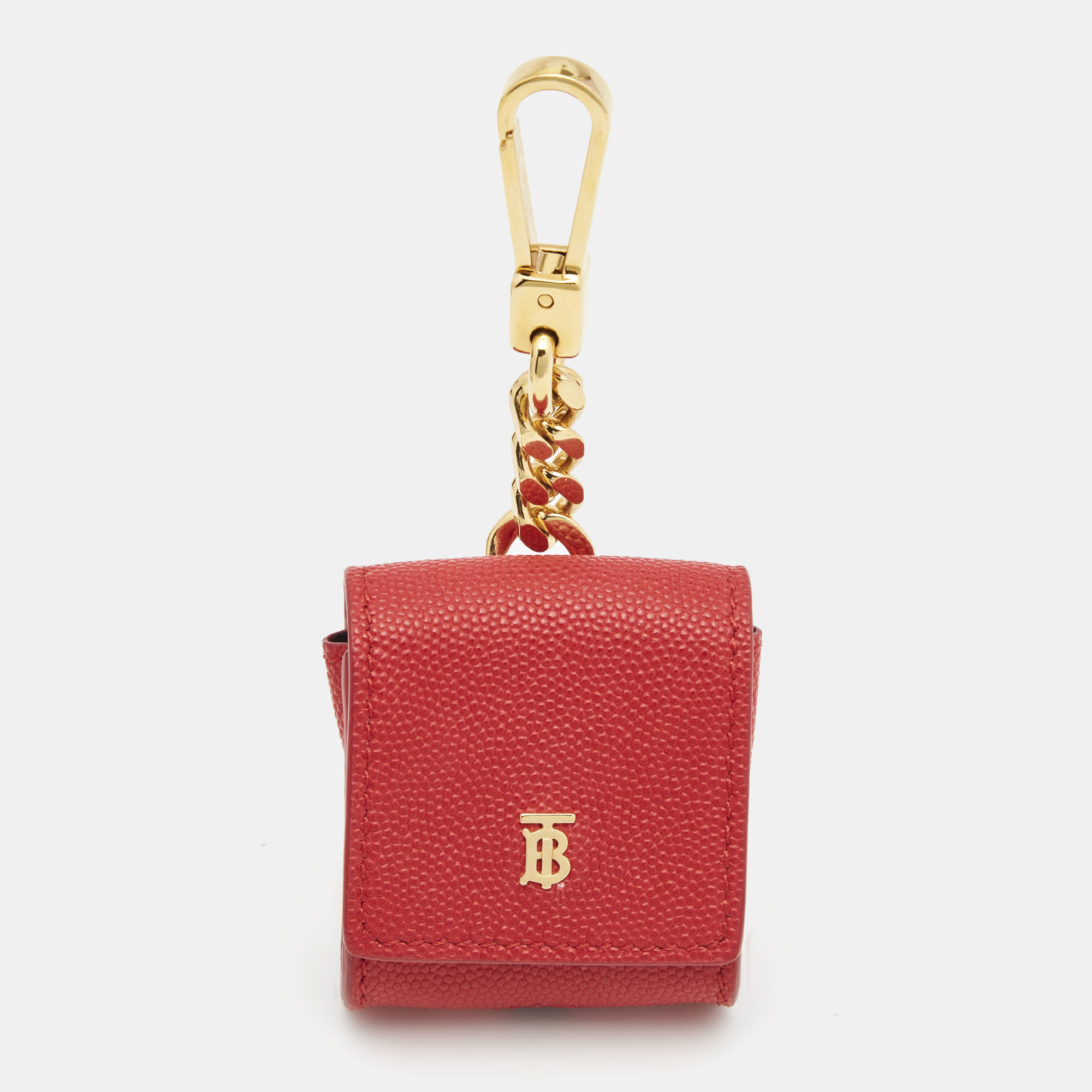 Pre-owned Burberry Red Leather Earphone Case