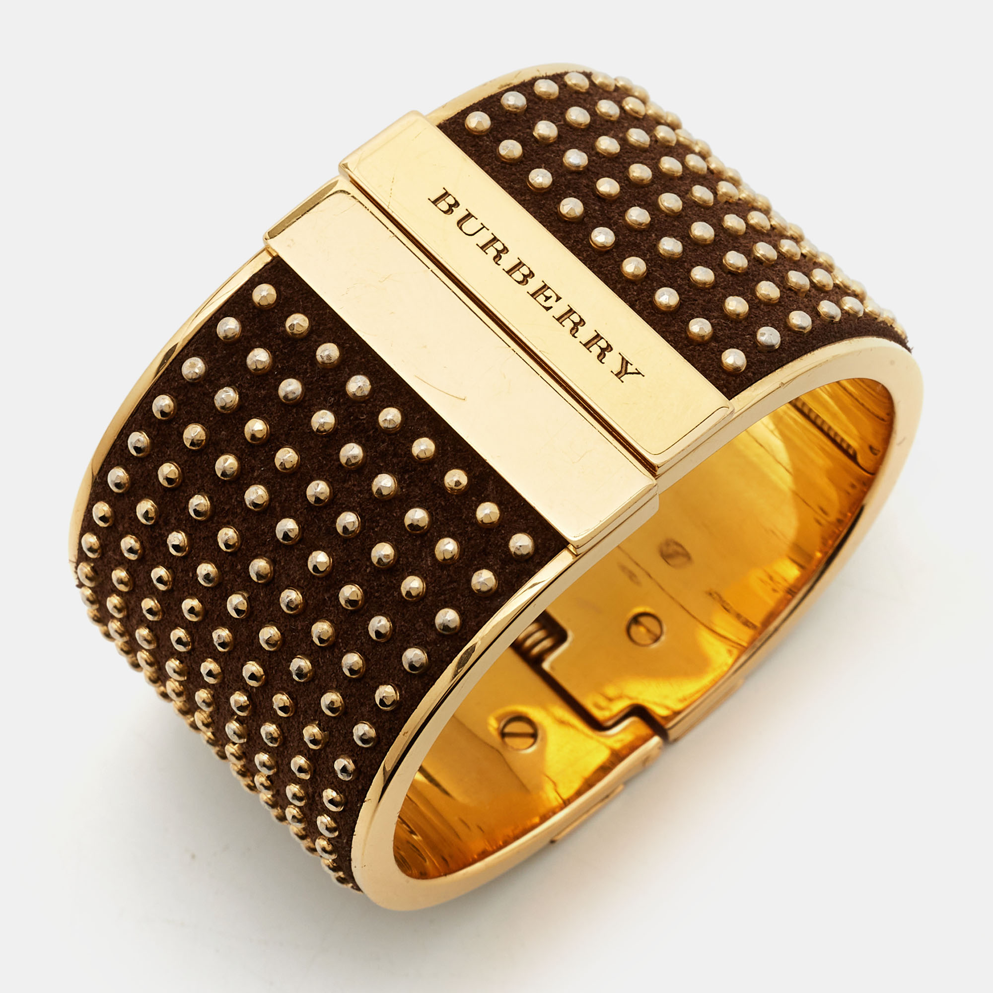 

Burberry Studded Suede Gold Tone Bracelet