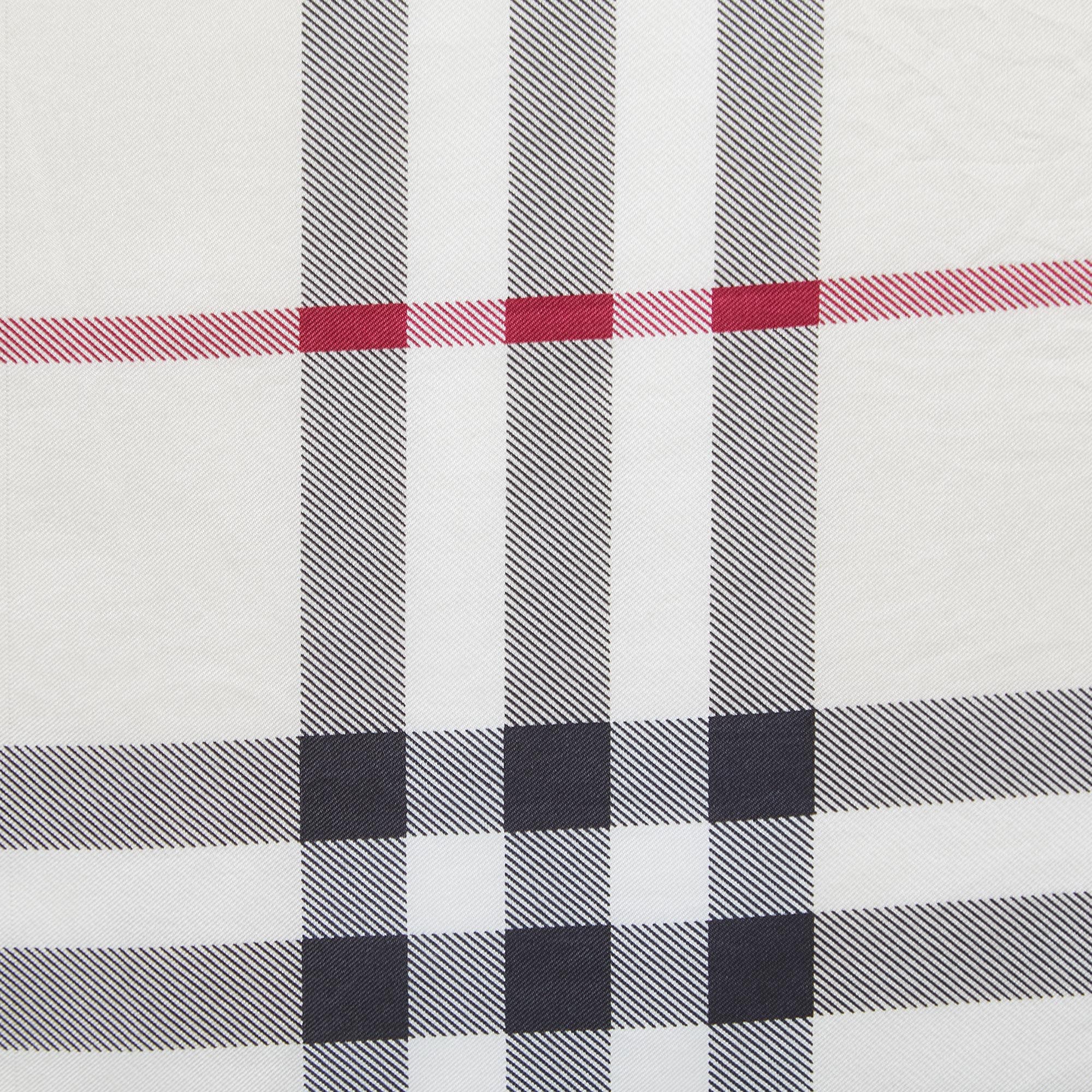 

Burberry Beige Checked Satin Silk Square Scarf