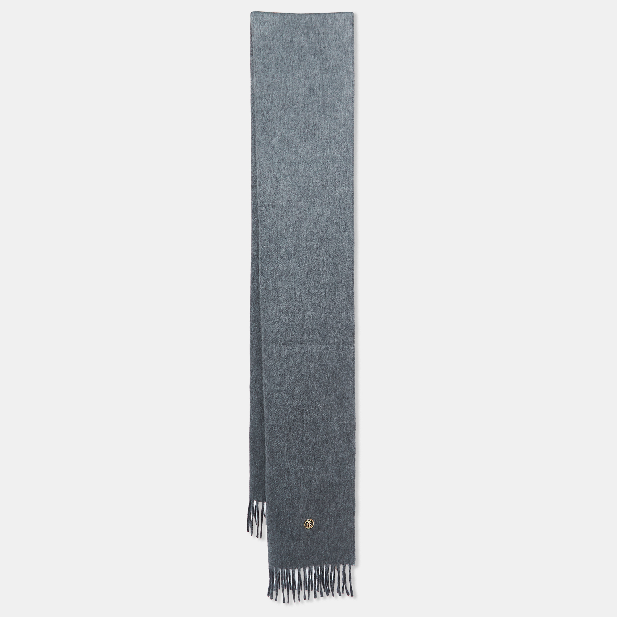 

Burberry Charcoal Grey Cashmere Reversible Scarf