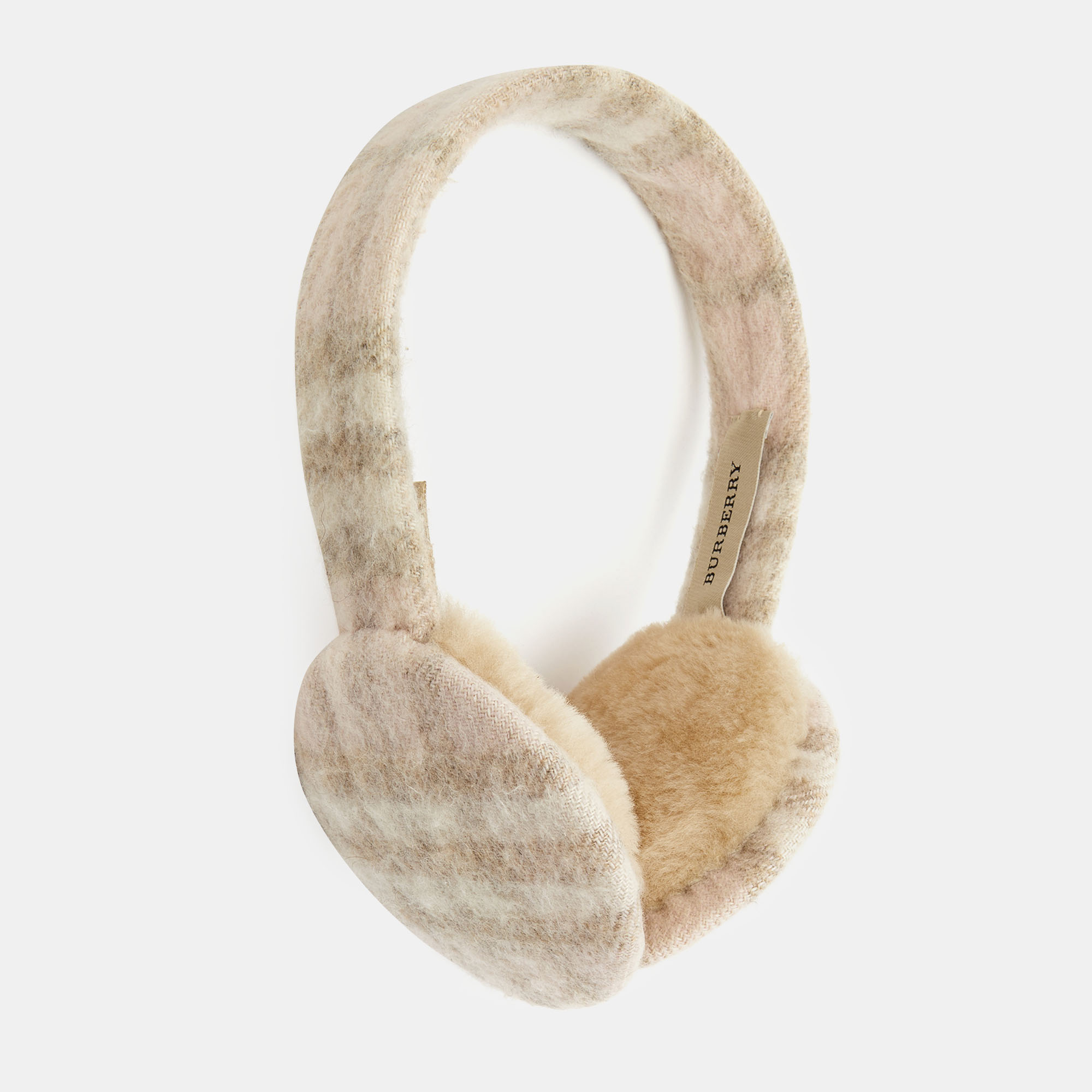 

Burberry Pale Pink Nova Check Cashmere Ear Muffs