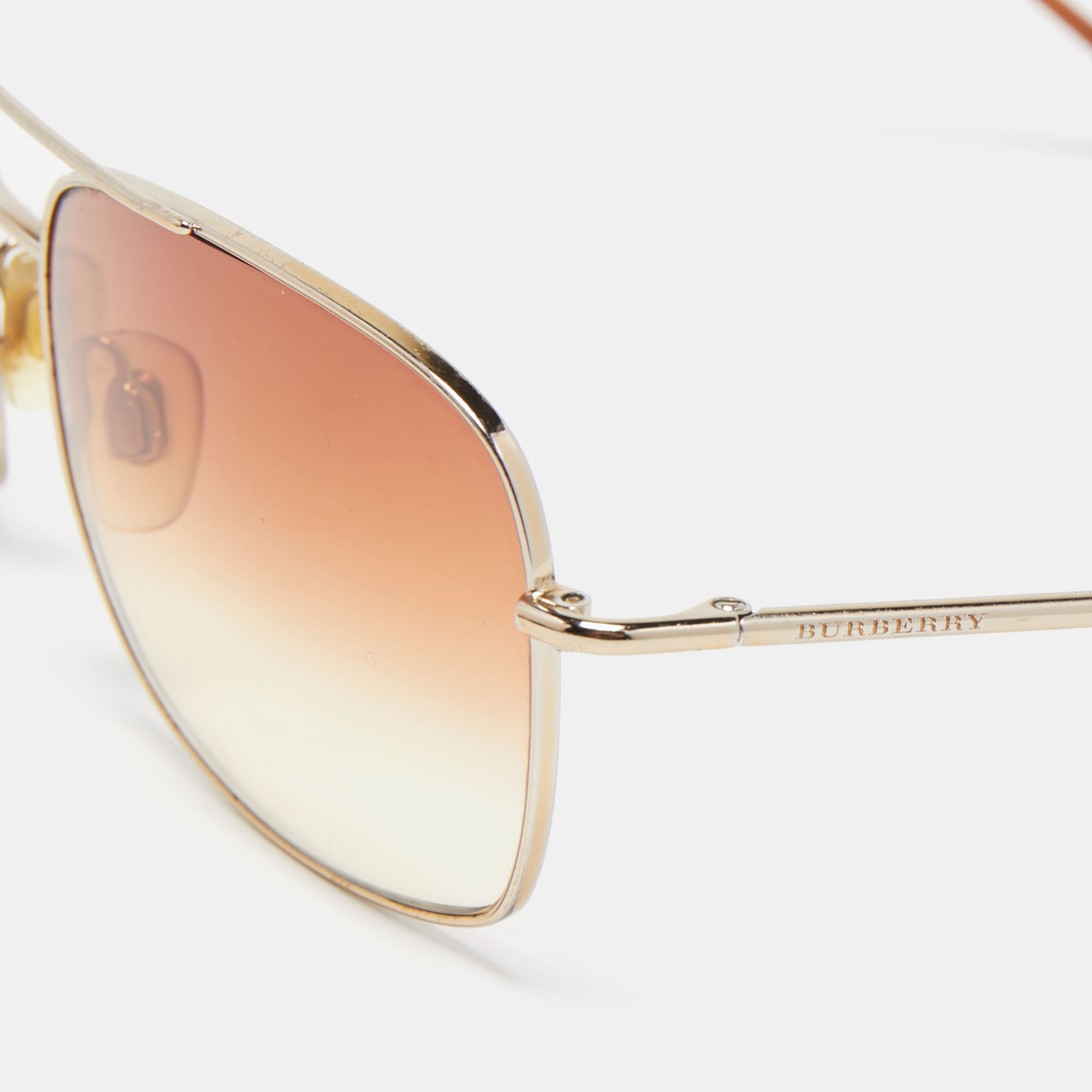 

Burberry Gold Acetate B3007 Gradient Rectangle Sunglasses