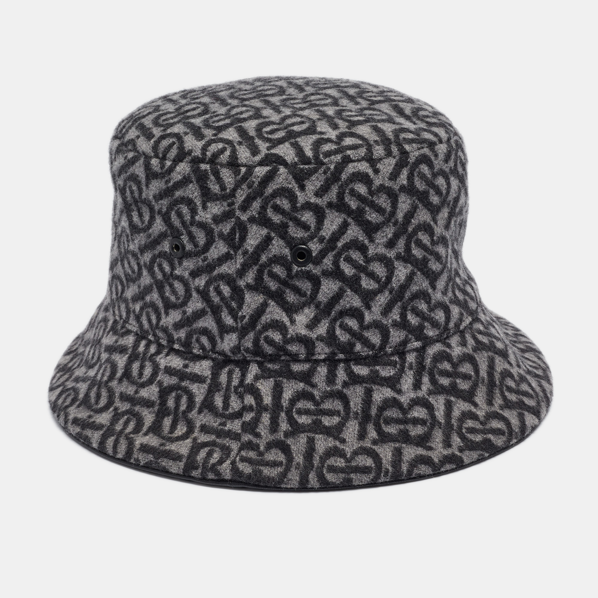 

Burberry Grey Monogram Wool Bucket Hat