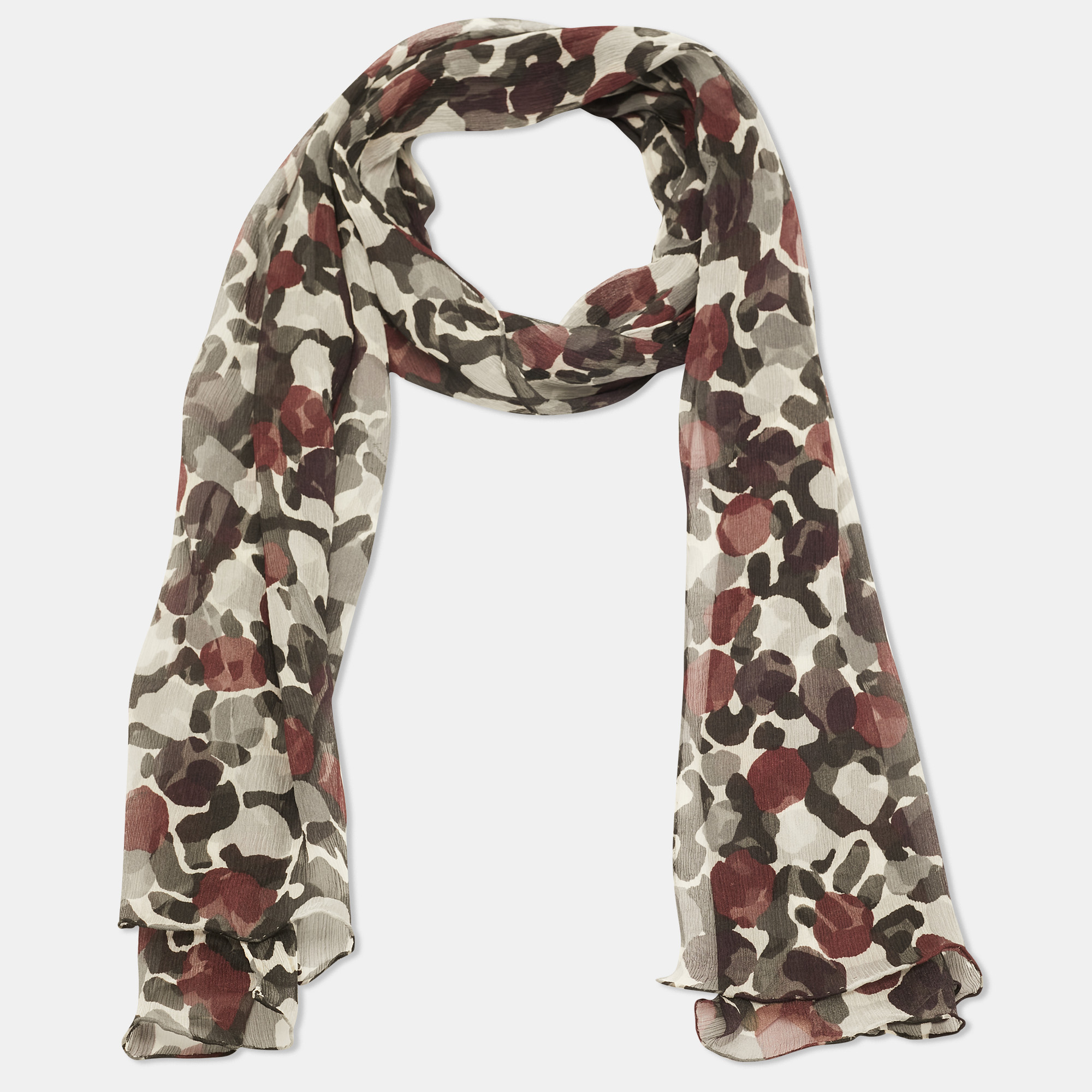 Burberry Multicolor Printed Silk Scarf 