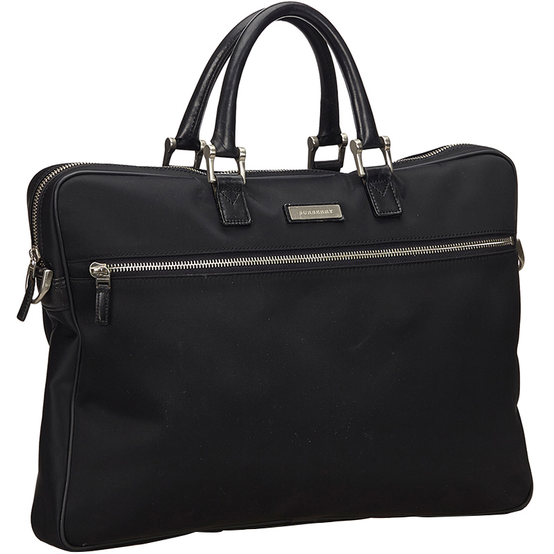 

Burberry Black Nylon Leather Business Bag