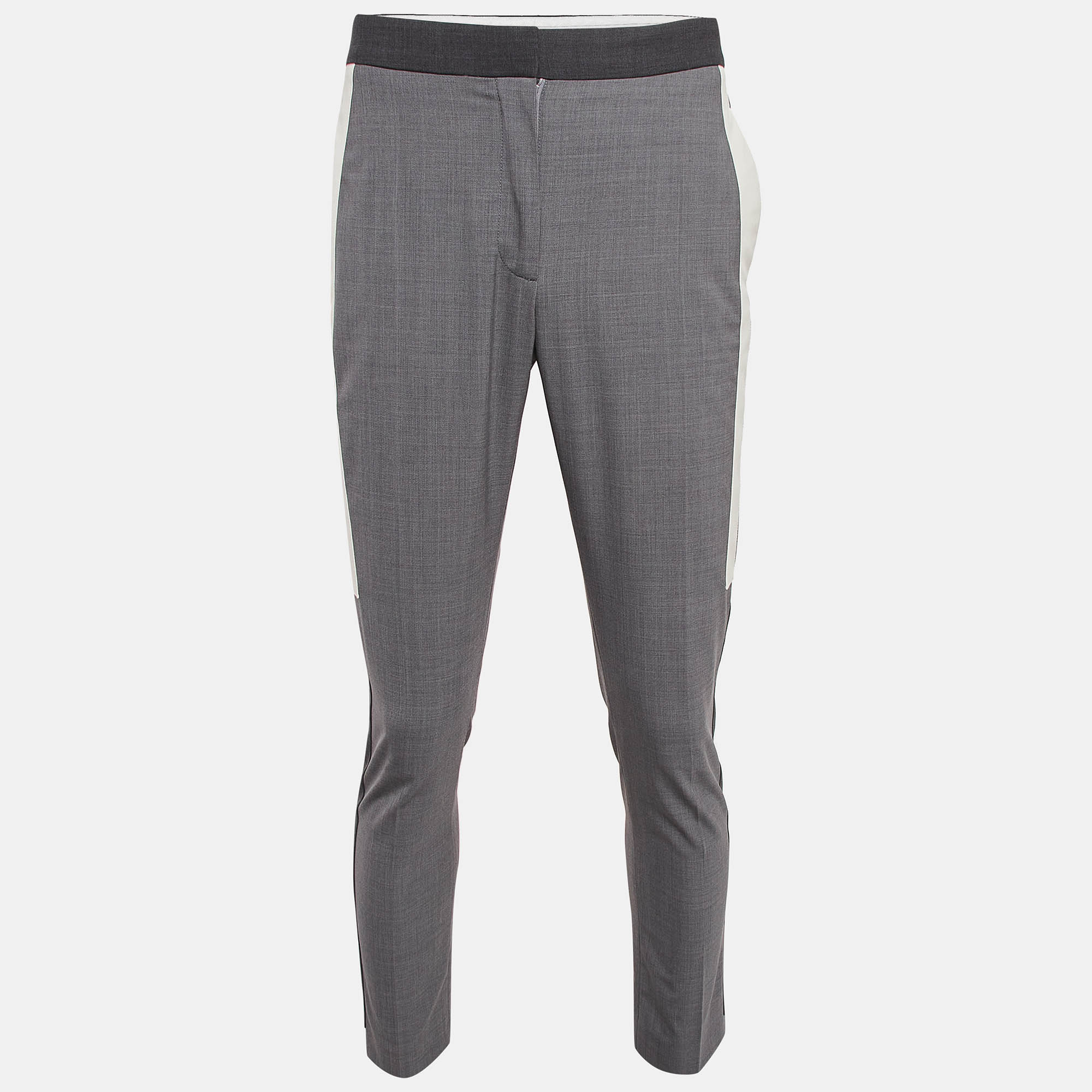 

Burberry Grey Contrast Stripe Wool Trousers M