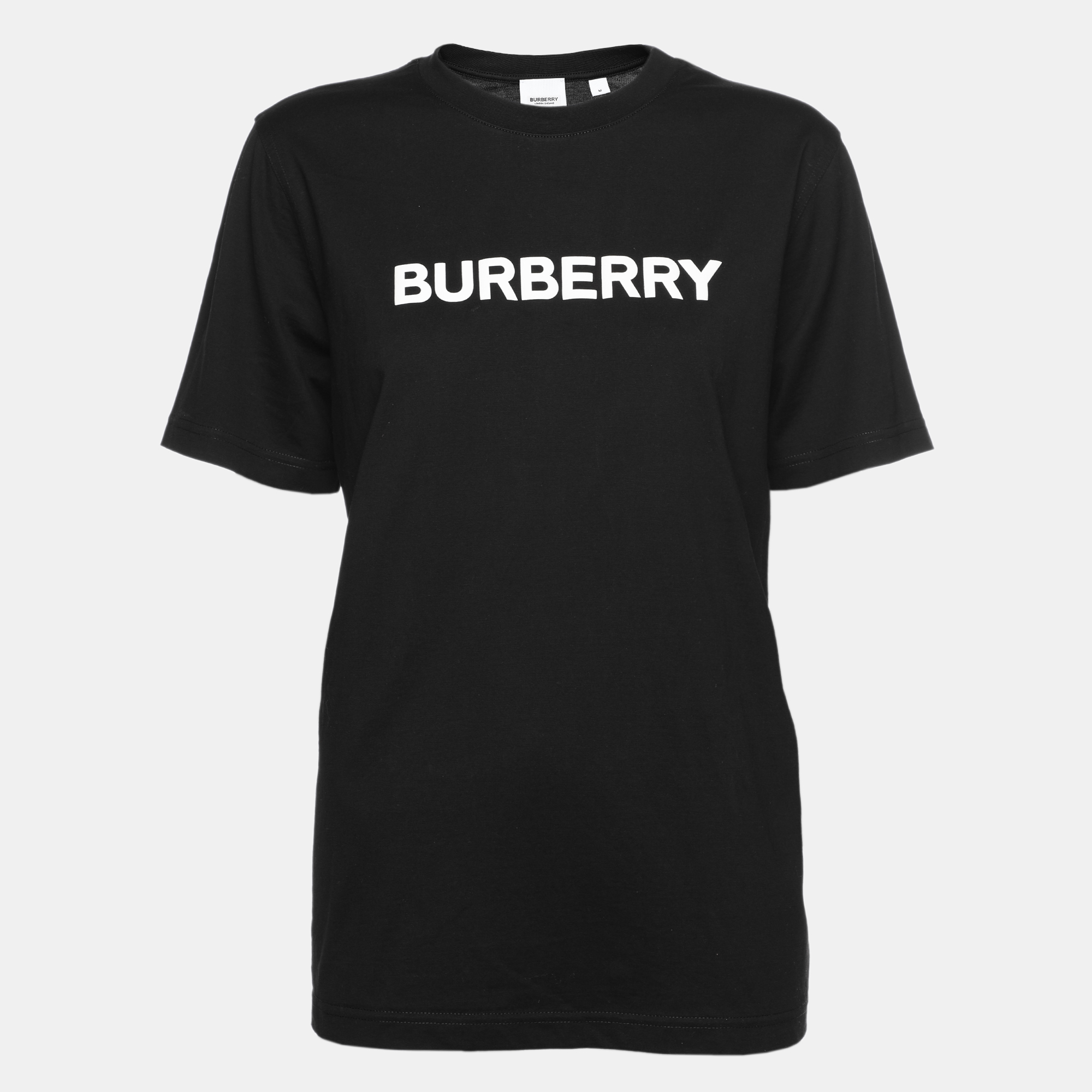 

Burberry Black Cotton Logo Print T-Shirt M