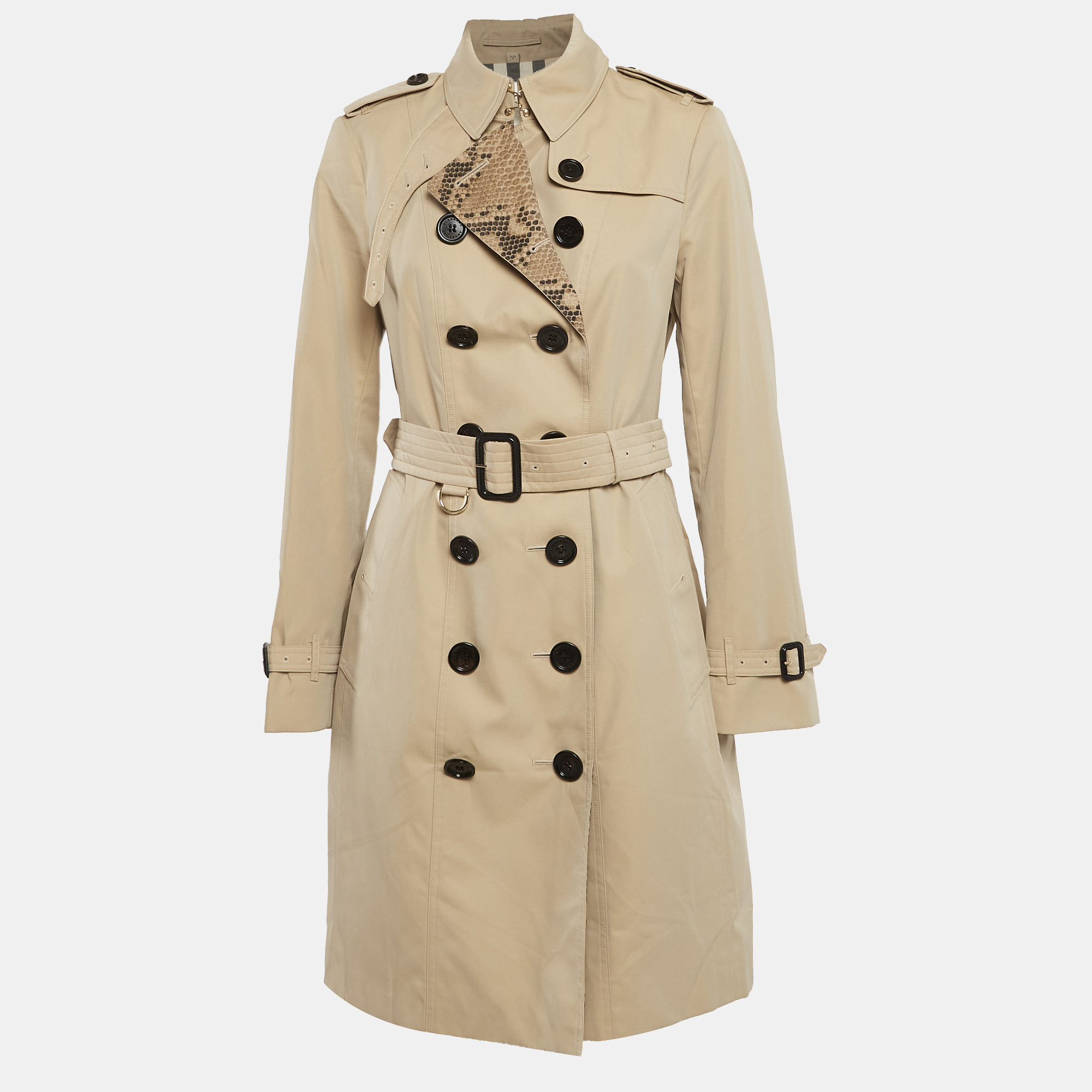 

Burberry Beige Cotton Gabardine Double Breasted Trench Coat M