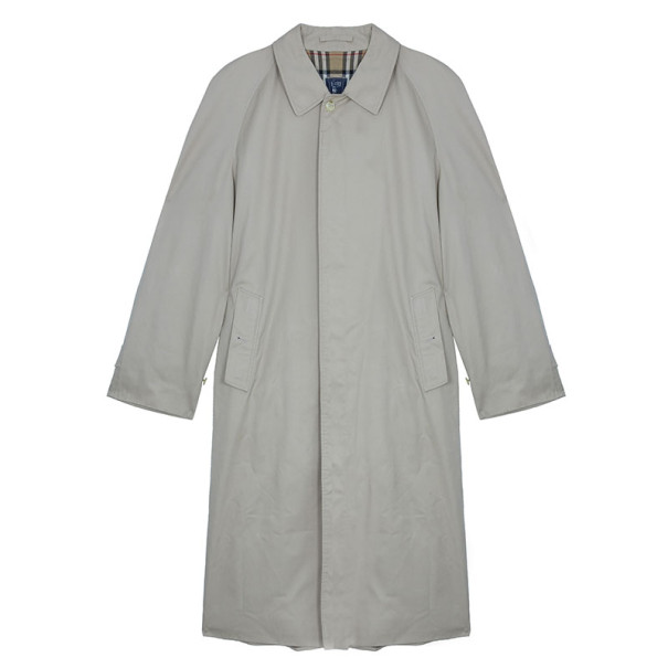 Pre Owned Burberry Taupe Men's Cotton Trench Coat XXXL