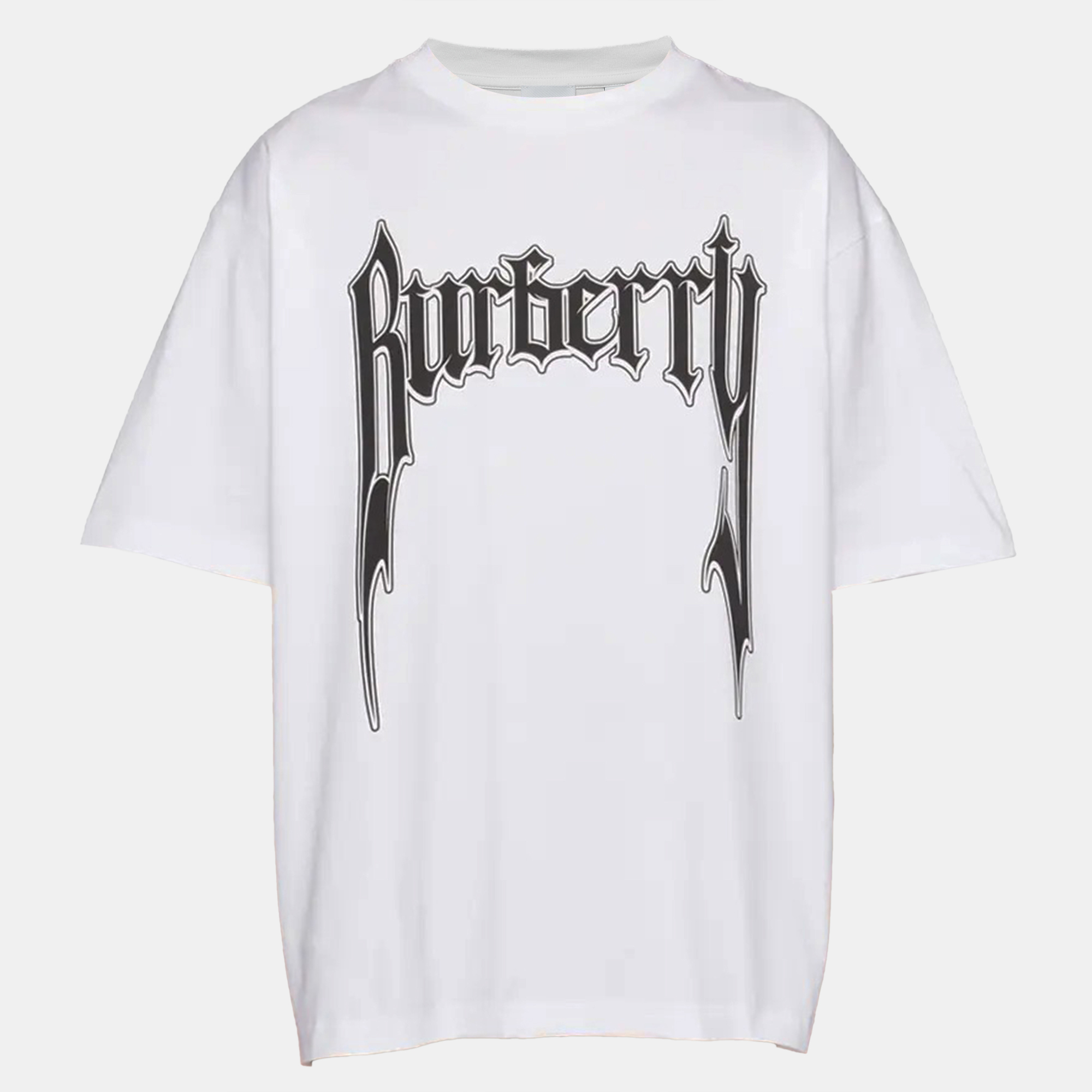 

Burberry Logo Print Cotton Oversized T-Shirt S, White