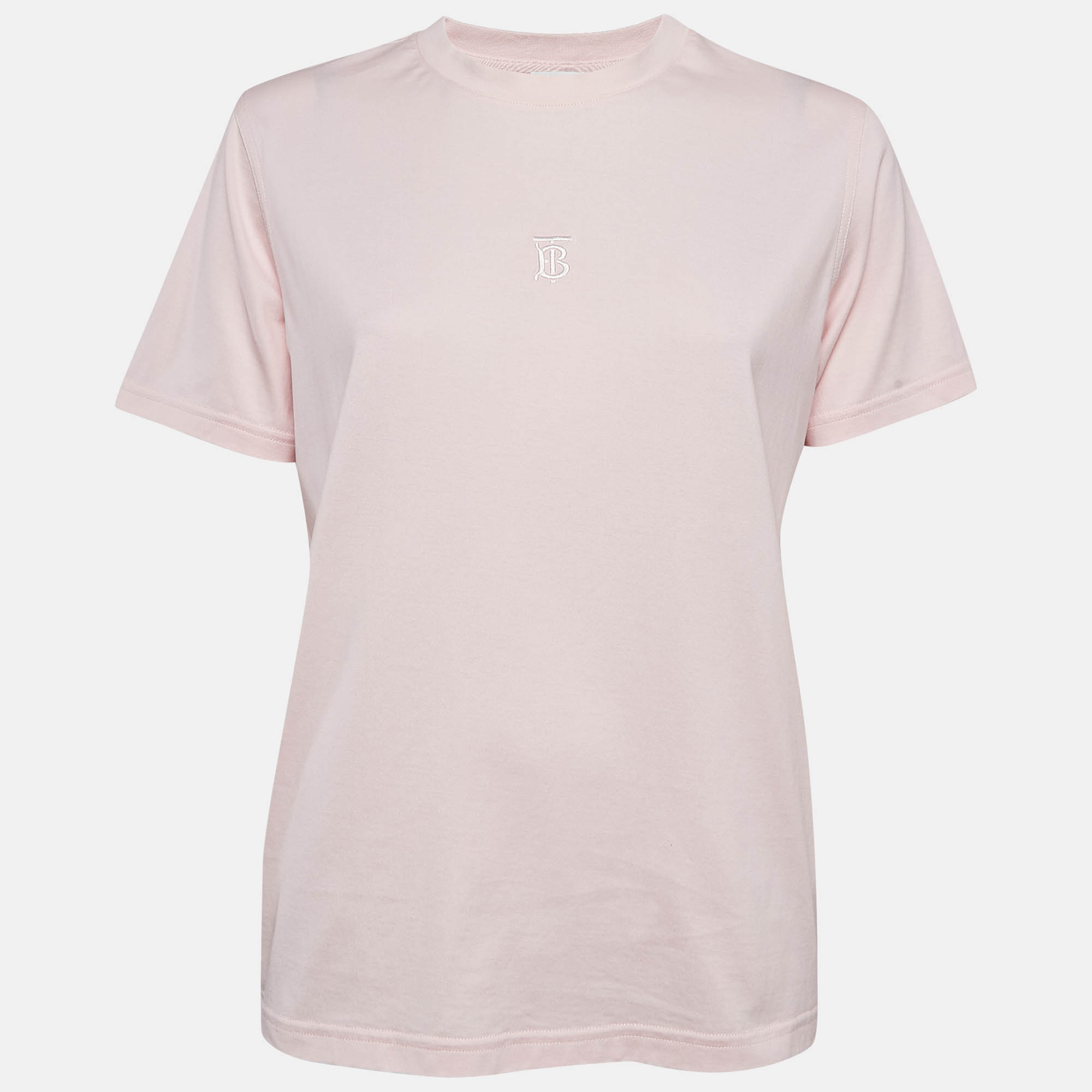 

Burberry Pink TB Embroidered Cotton Crew Neck T-Shirt M