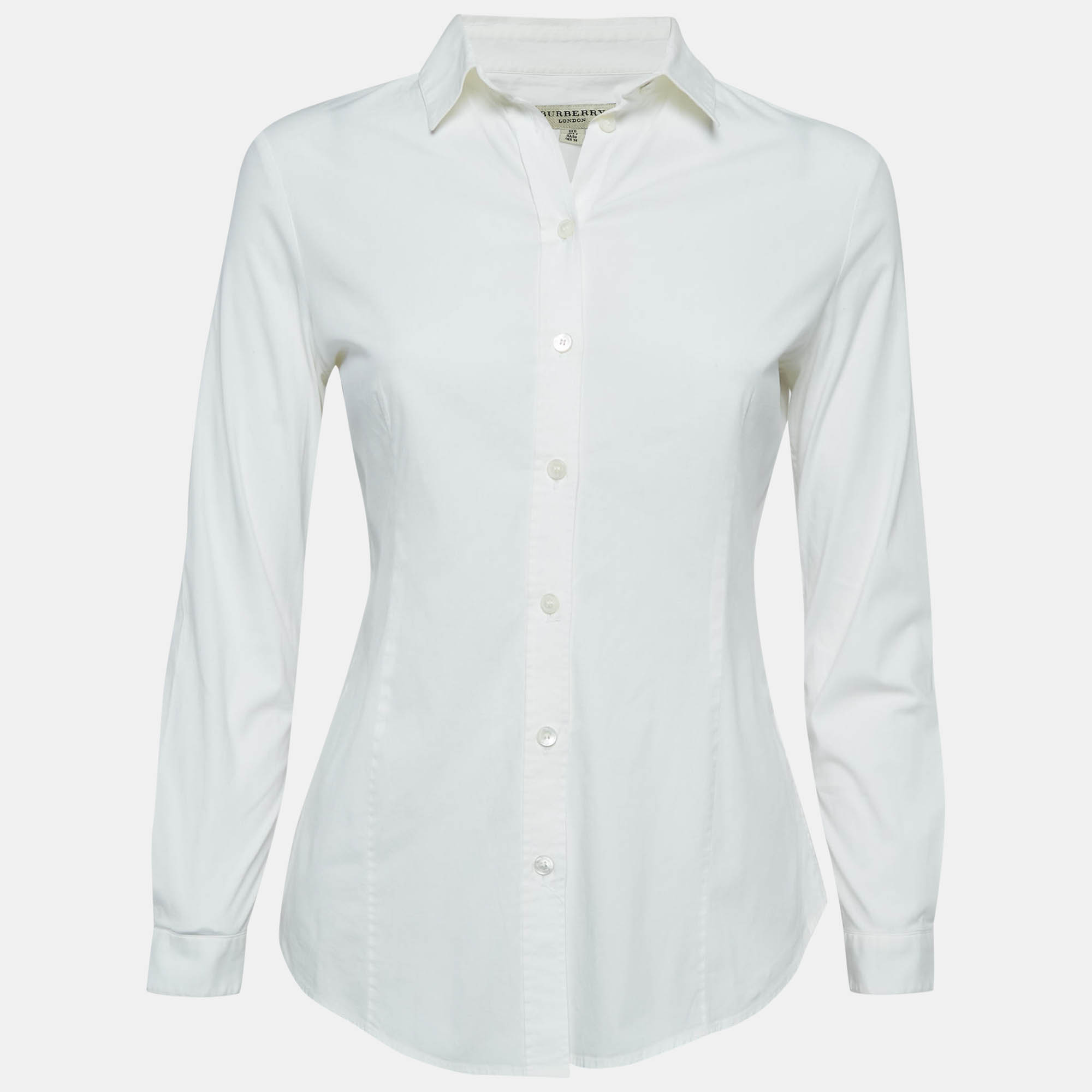 

Burberry White Cotton Button Front Shirt S