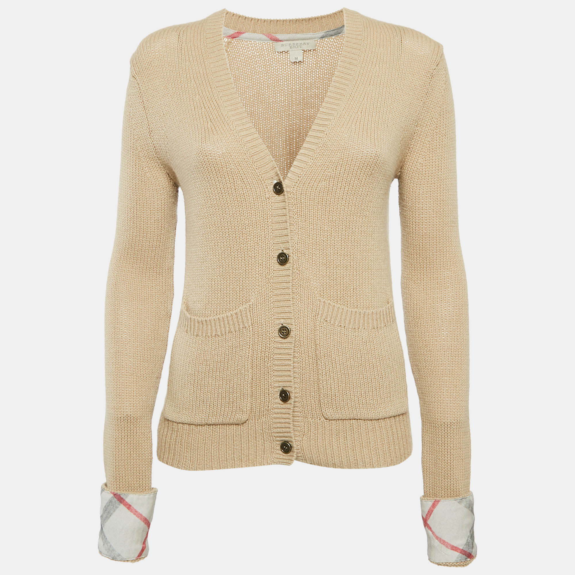 

Burberry Beige Wool Blend Buttoned Cardigan