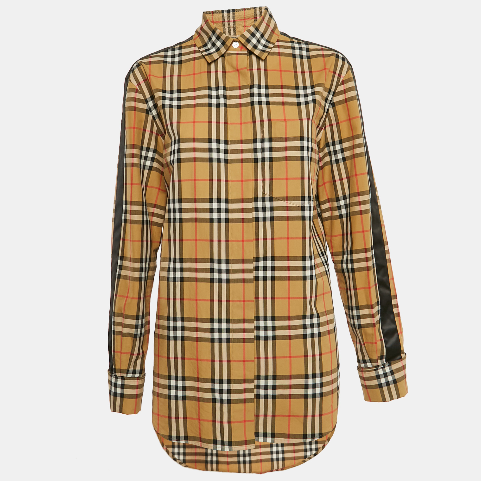 

Burberry Beige Checks Cotton Long Sleeve Shirt M