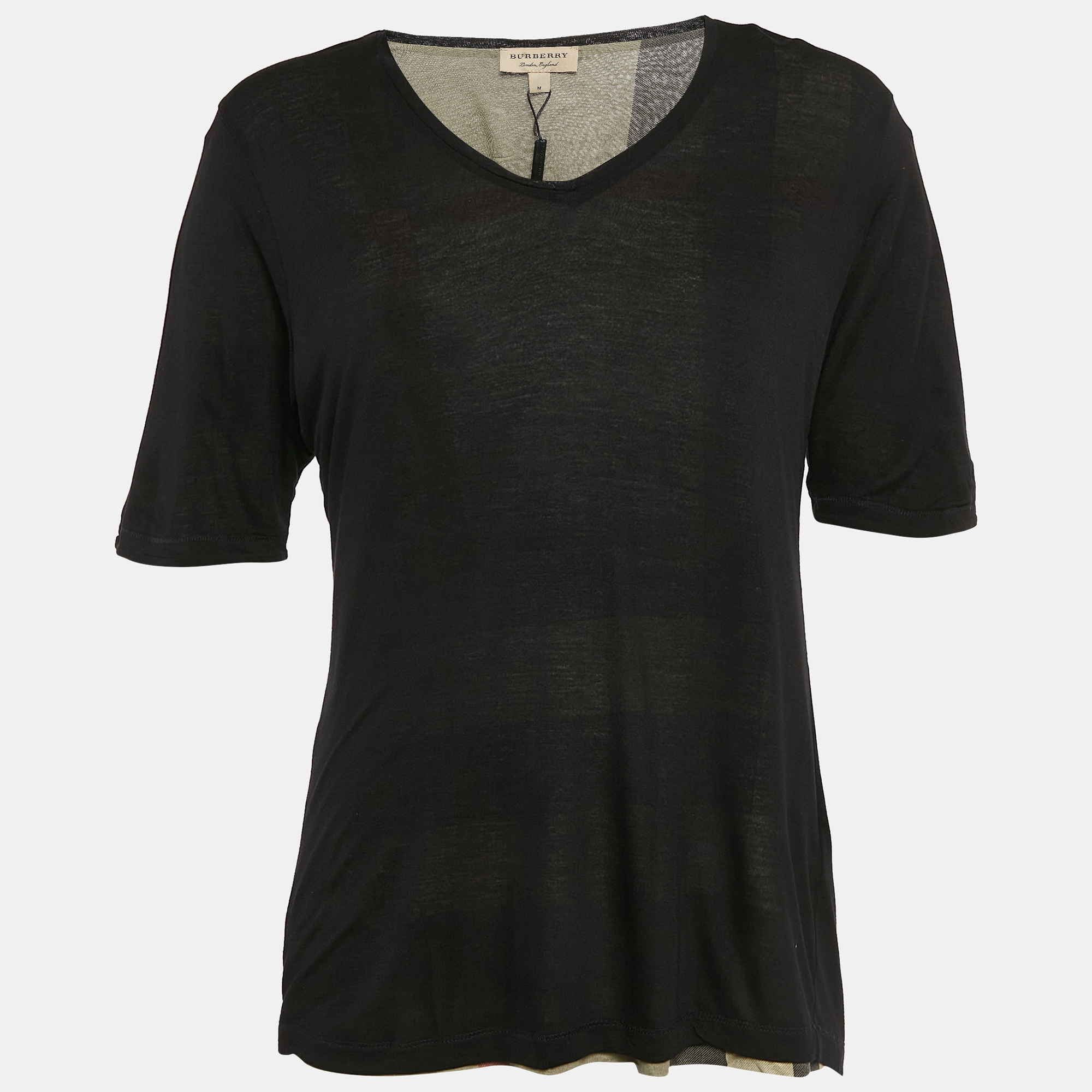 

Burberry Black Modal Jersey Layered T-Shirt M