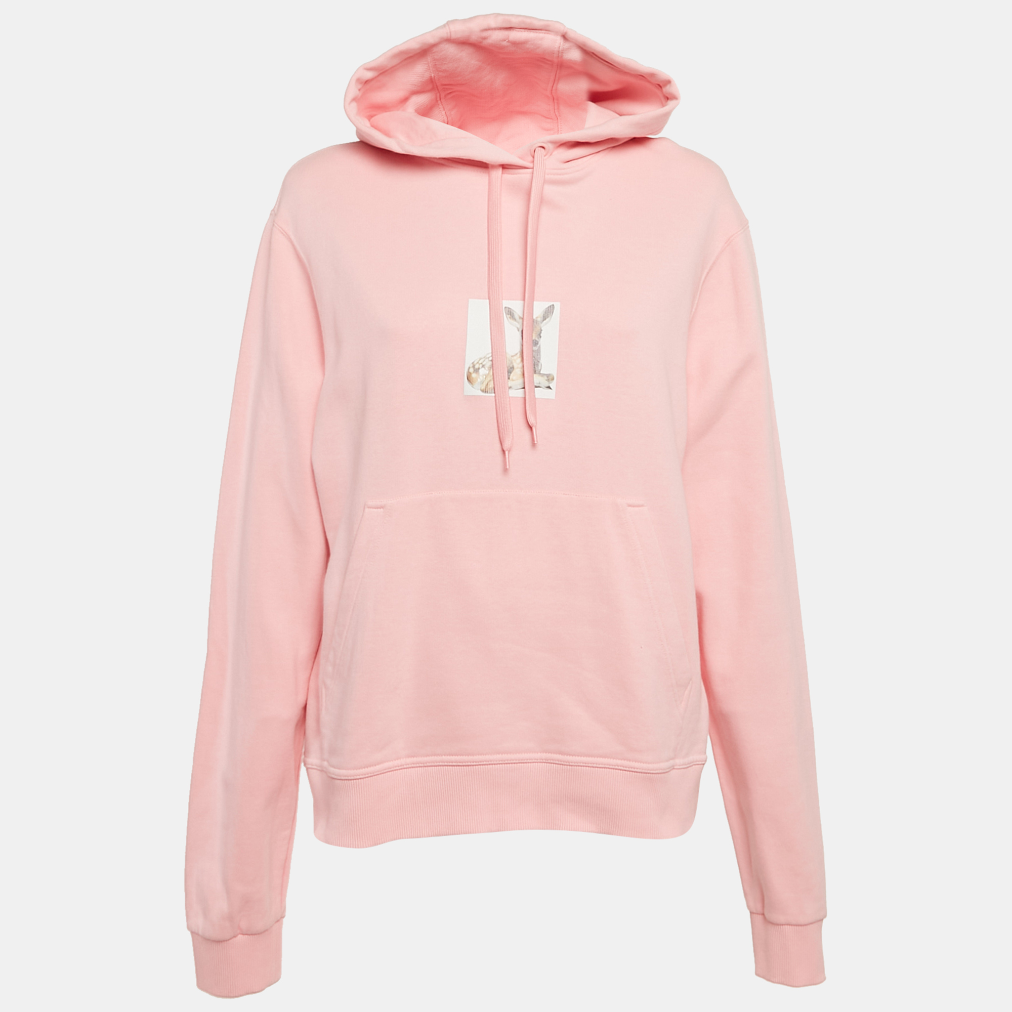 

Burberry Pink Junnes Print Cotton Knit Hoodie M