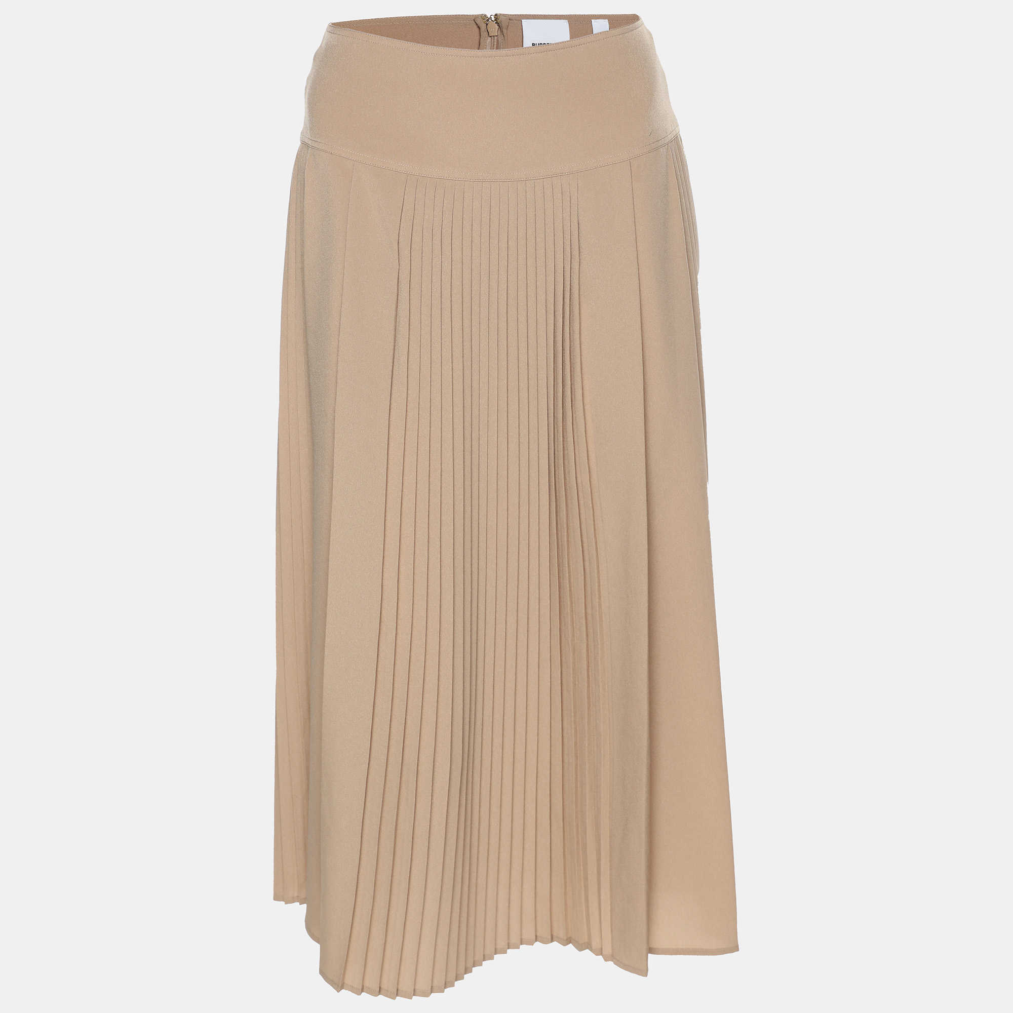 

Burberry Beige Pleated Chiffon Midi Skirt XS