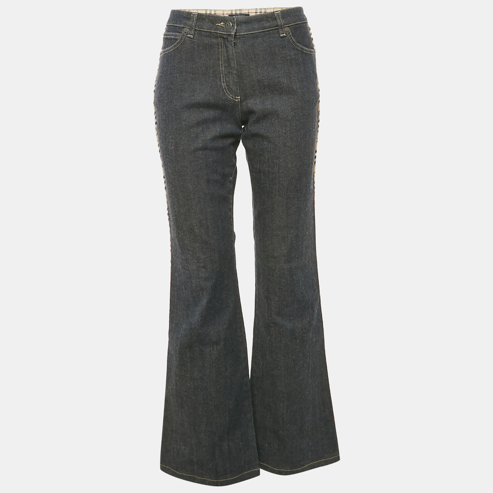 Burberry Navy Blue Denim Flared Jeans M Waist 29""