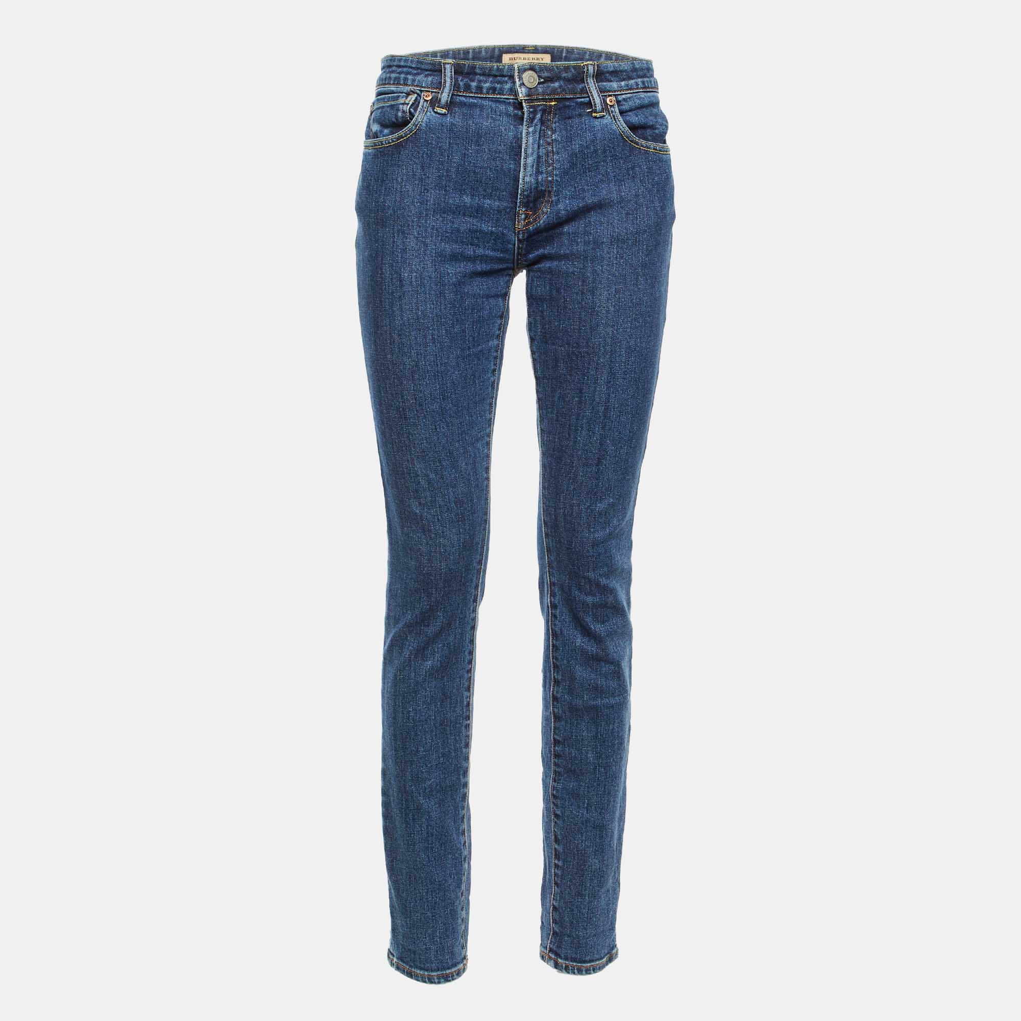

Burberry Blue Denim Mid Rise Skinny Jeans M/Waist 33"