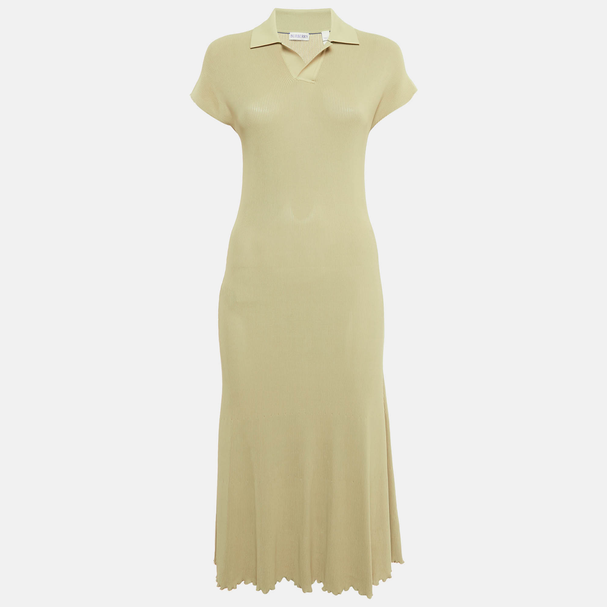 

Burberry Sage Green Stretch Knit Midi Dress S