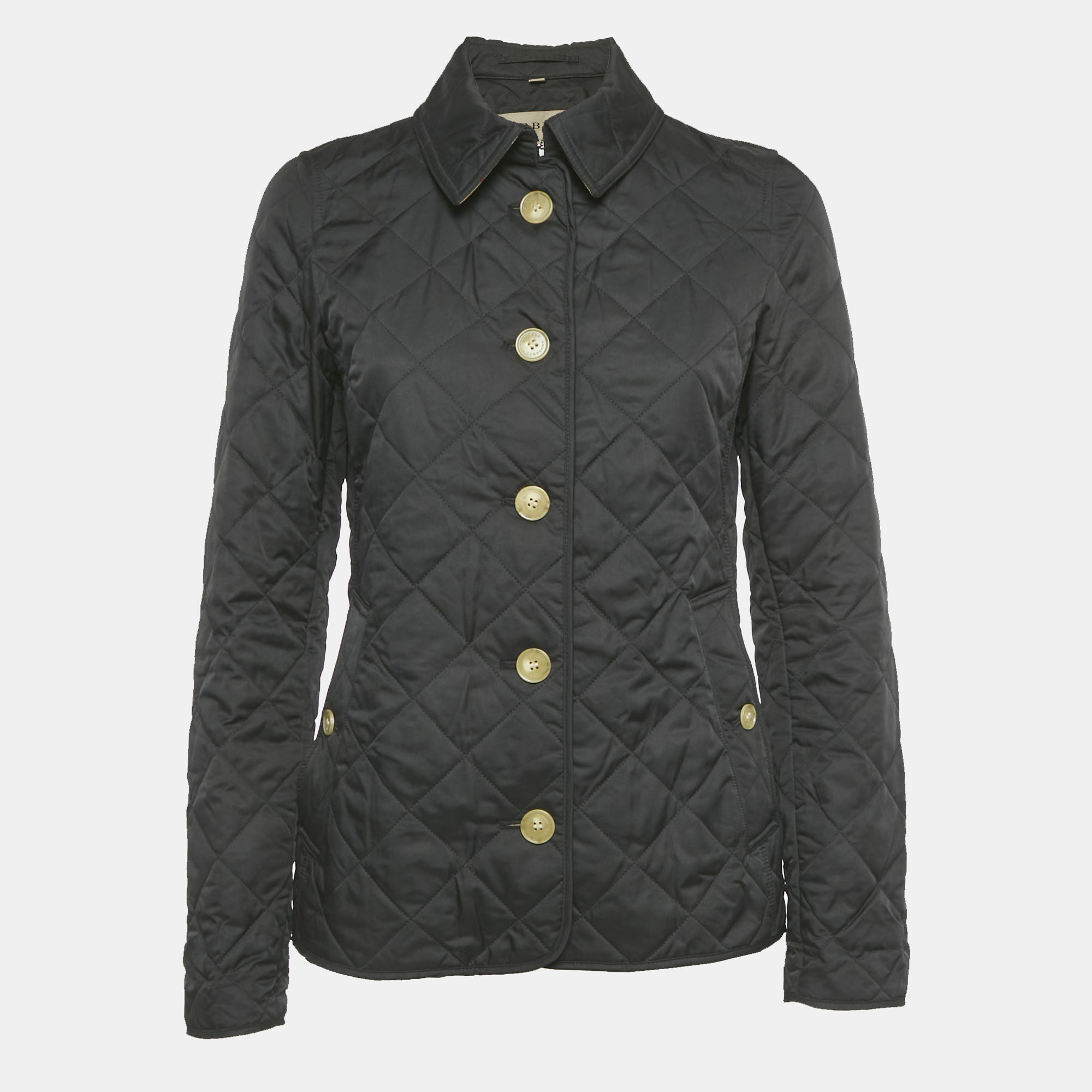 

Burberry Black Synthetic Diamond Quilted Jacket S
